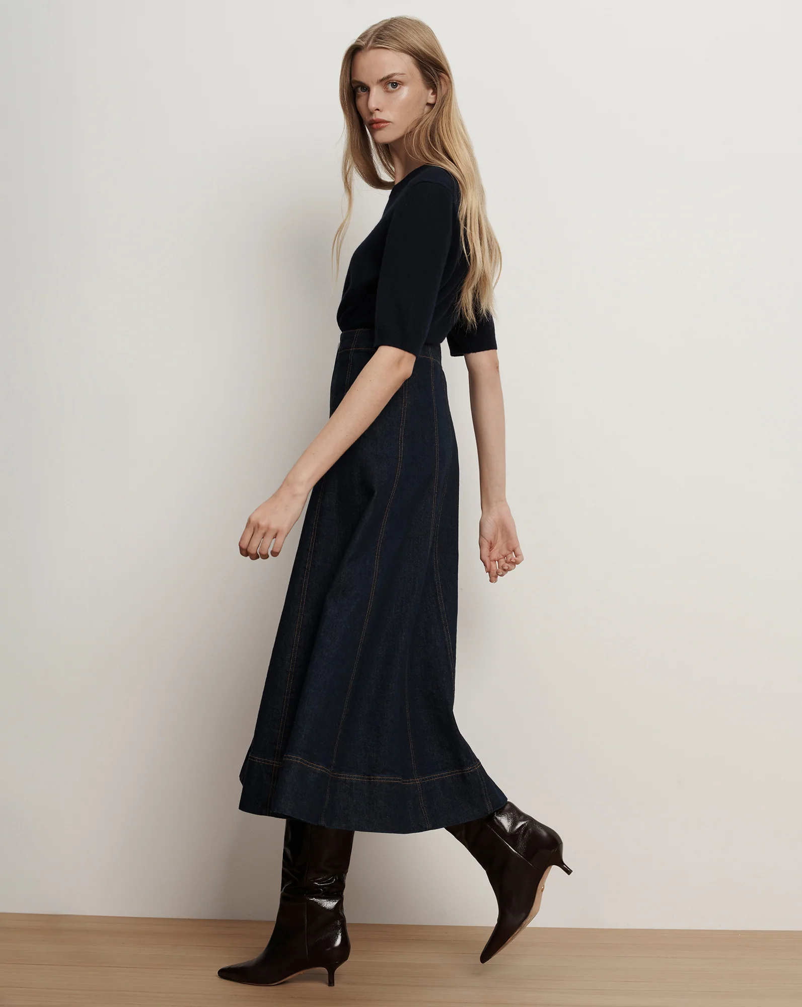 Alix Denim Midi Skirt - Image 3