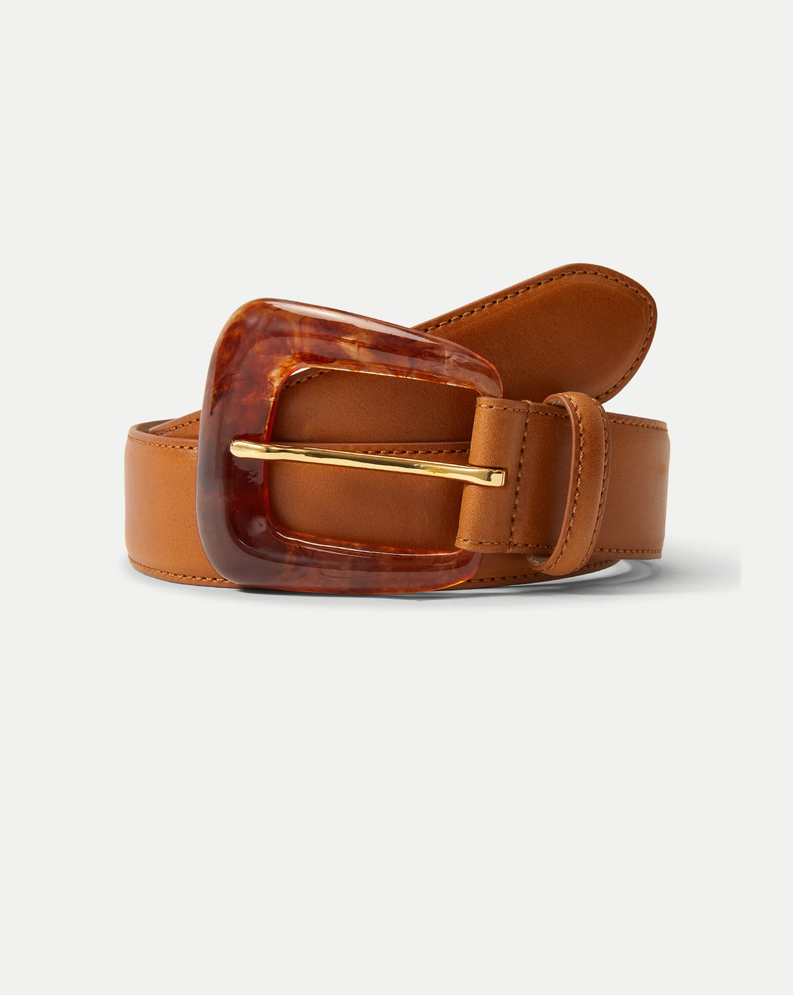 Arch Resin-Buckle Leather Belt - Image 3