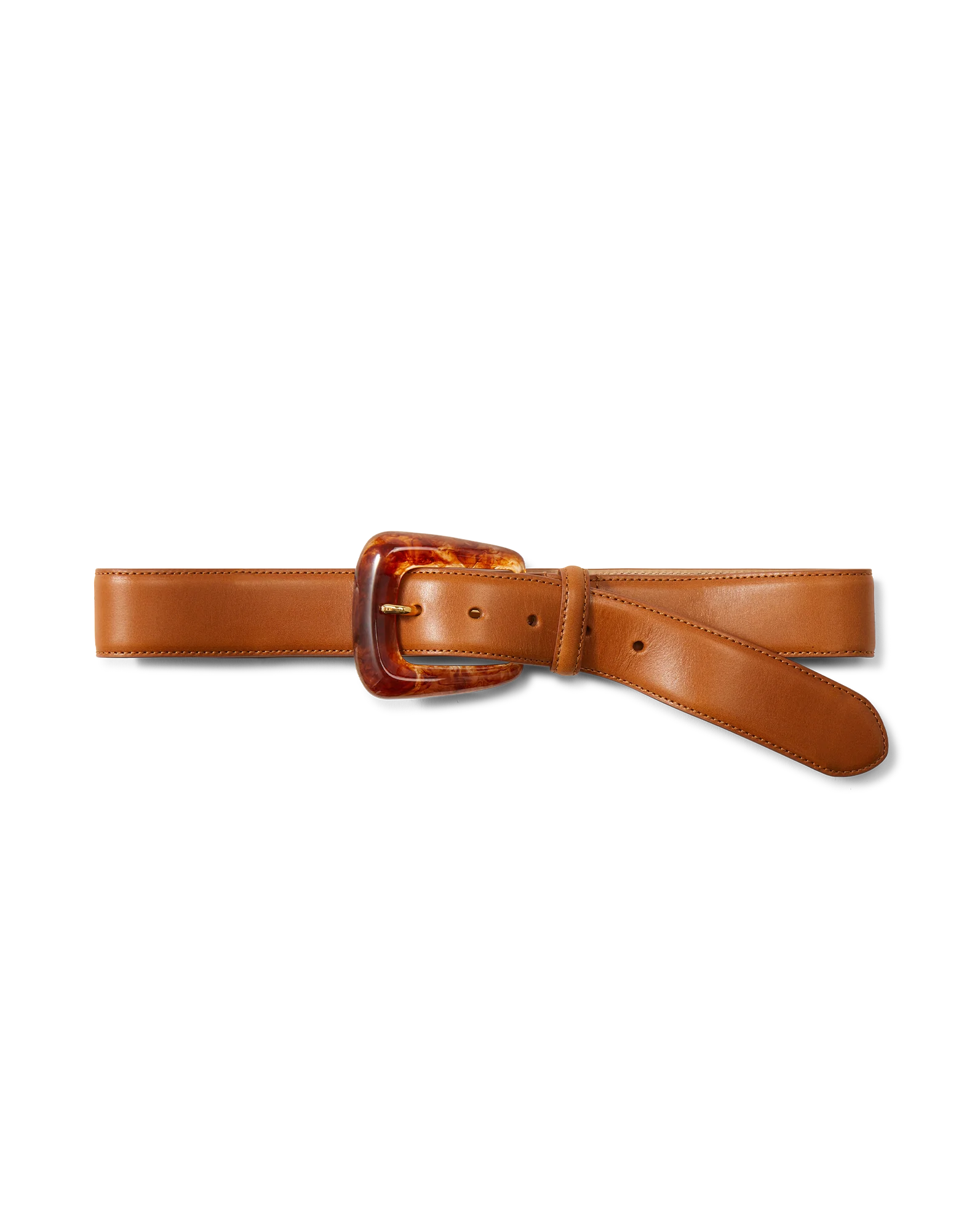Arch Resin-Buckle Leather Belt - Image 5