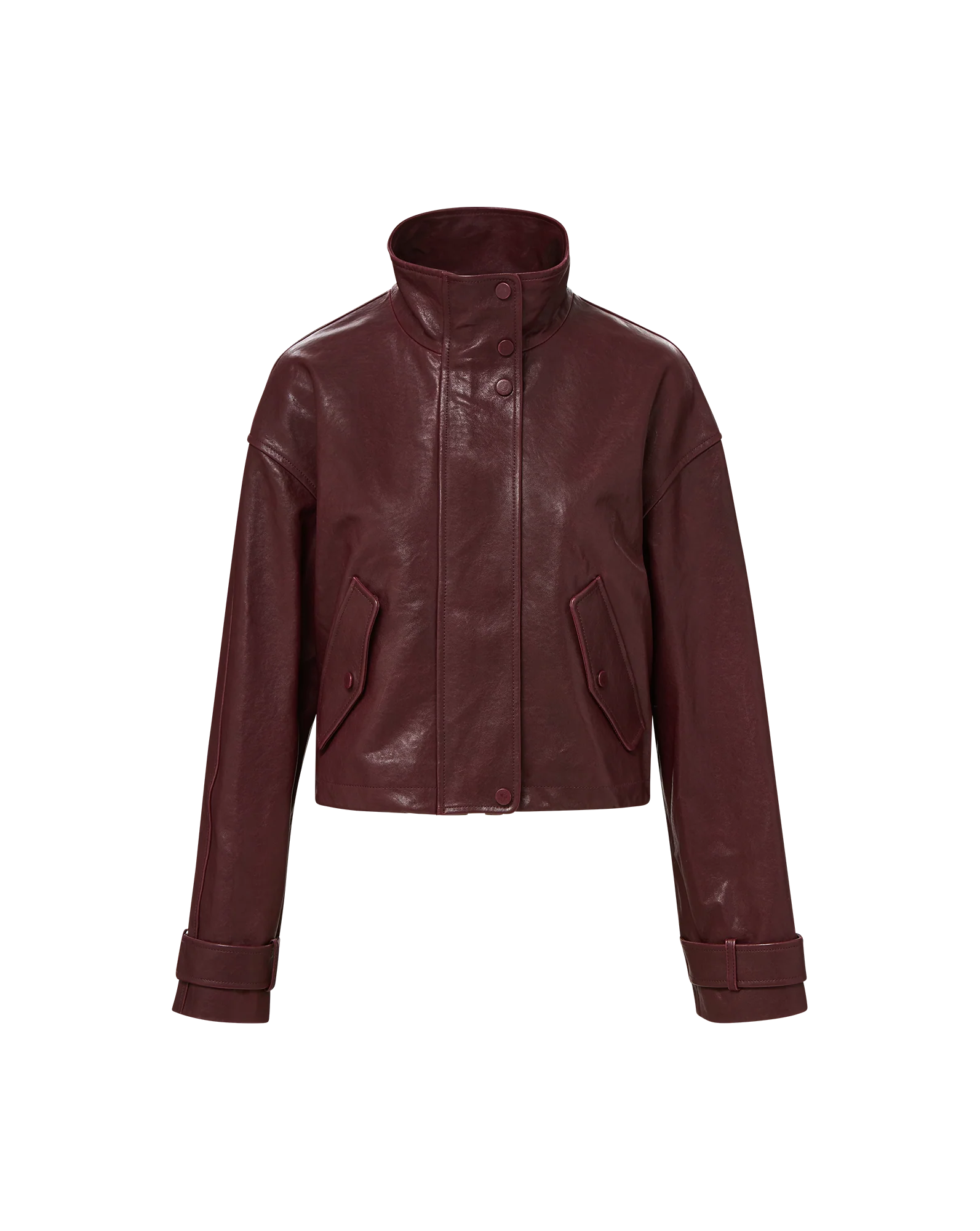 Bateman Cropped Leather Jacket - Image 7