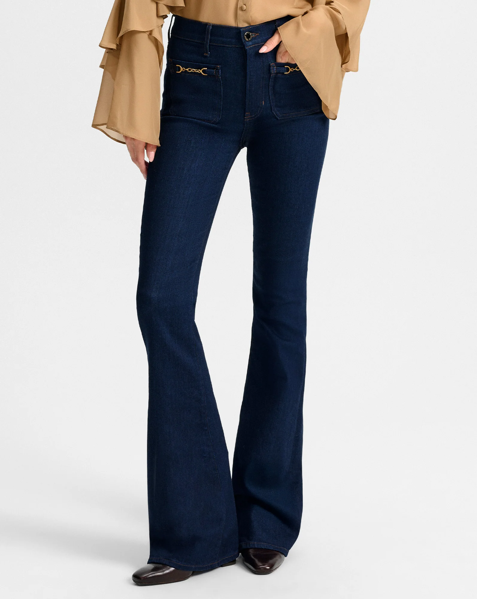 Beverly Chain-Pocket Skinny-Flare Jean - Image 2
