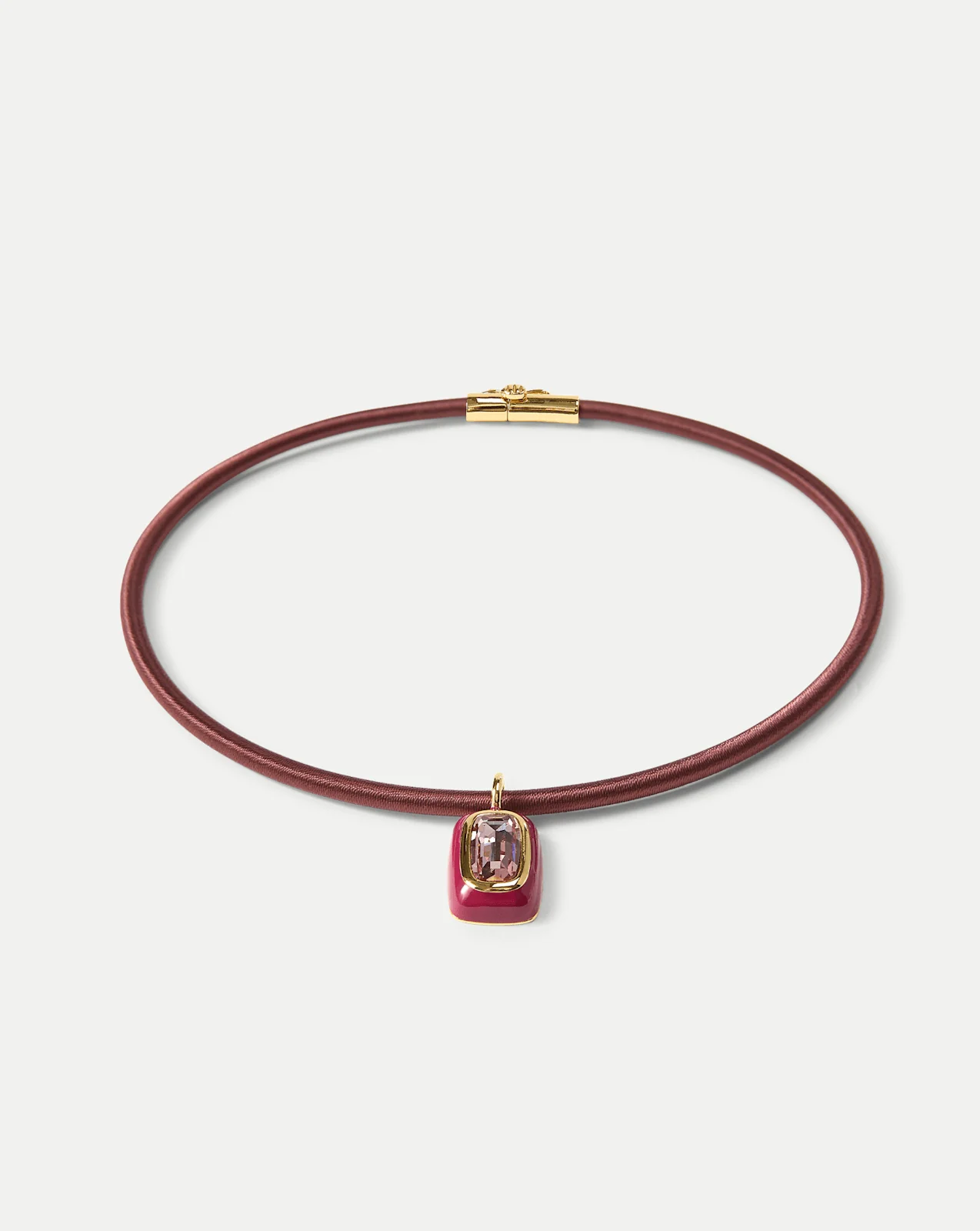 Burgundy Cord Pendant Necklace - Image 2