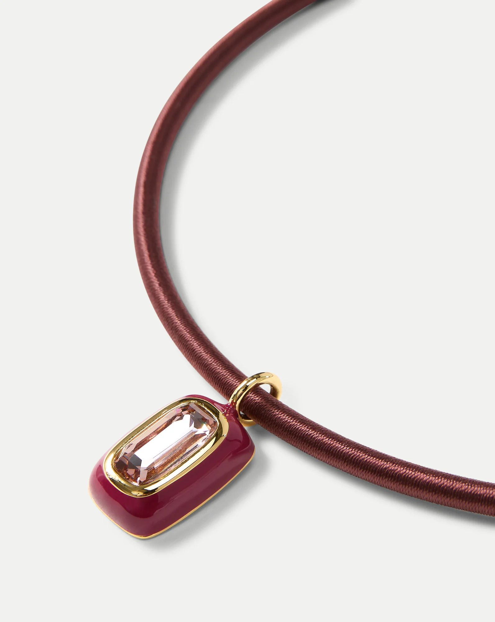Burgundy Cord Pendant Necklace - Image 3