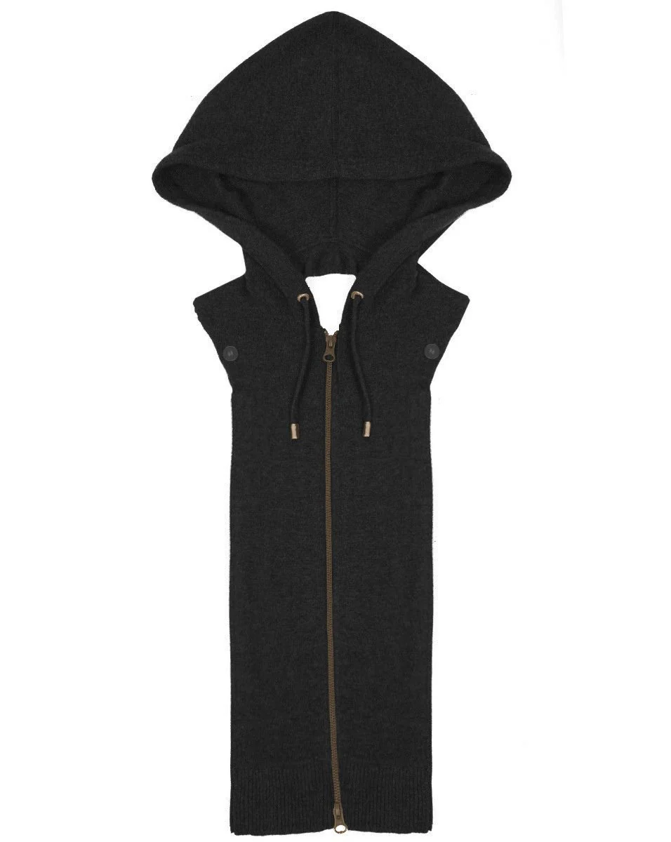Cashmere Hoodie Dickey With Cuffs - Image 2