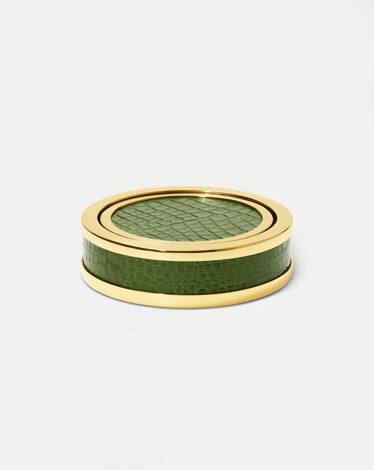 Croc-Embossed Leather Coaster Set - Image 2