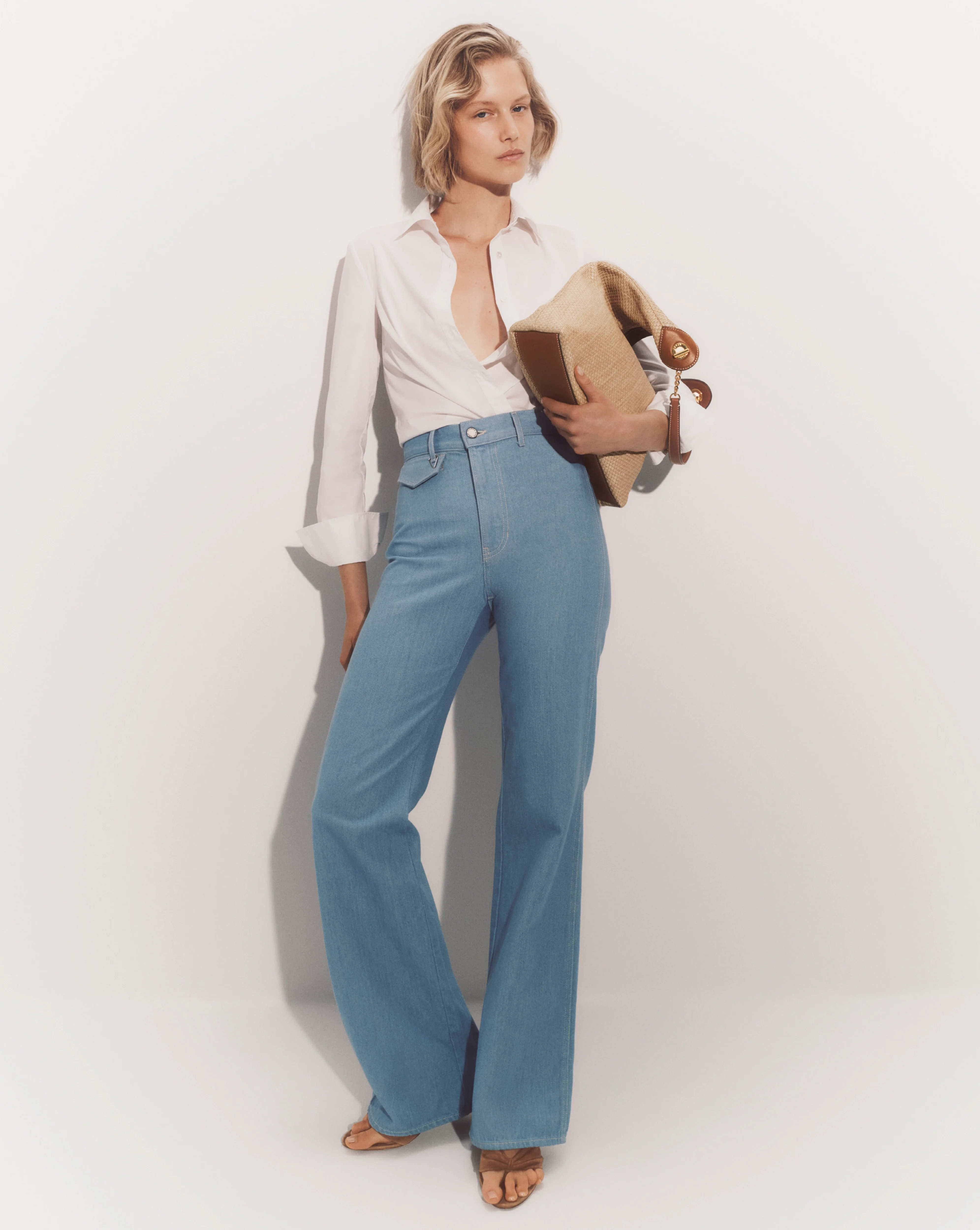 Crosbie Flap-Pocket Slim Wide-Leg Jean - Image 7