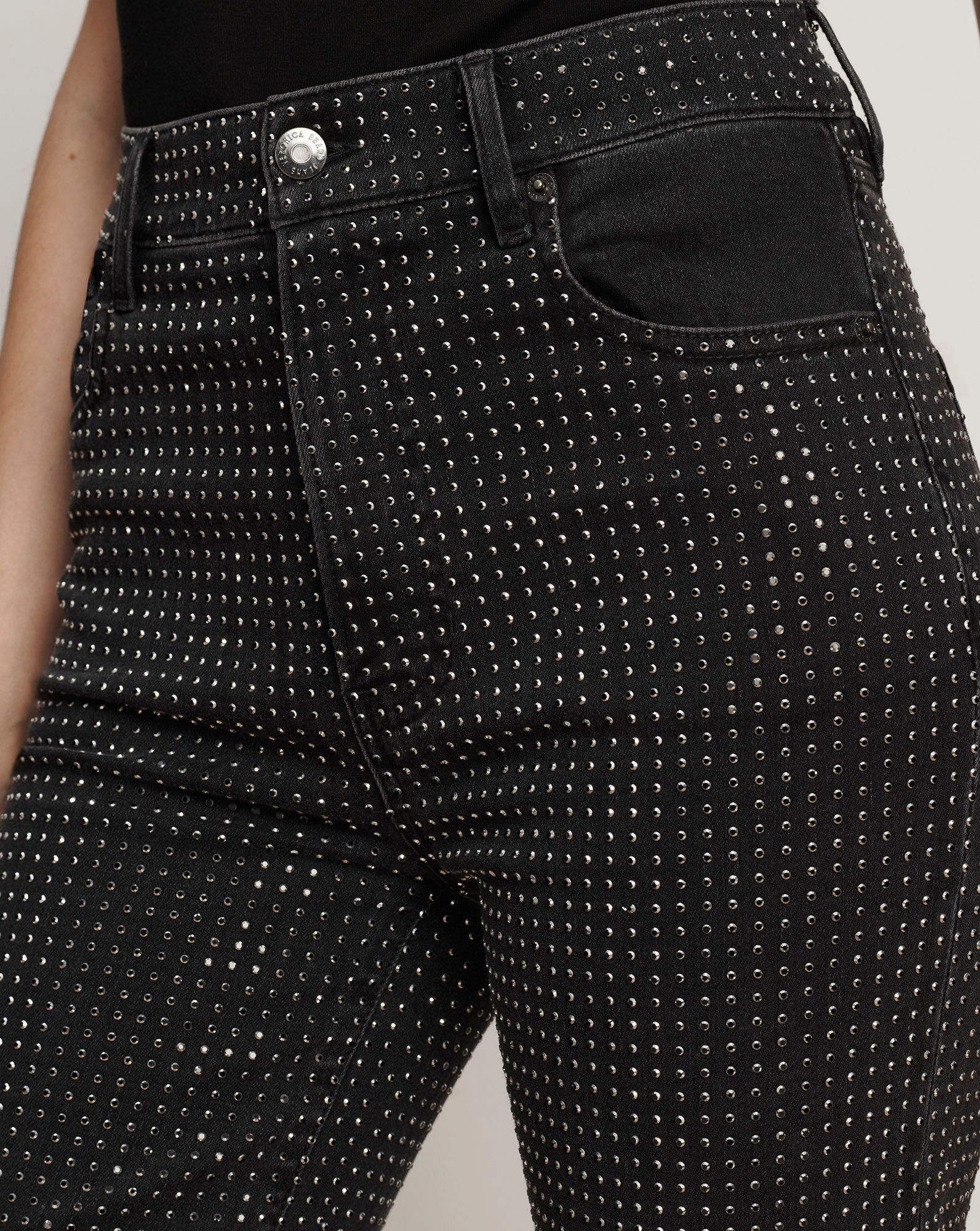 Crosbie Rhinestone Slim Wide-Leg Jean - Image 6