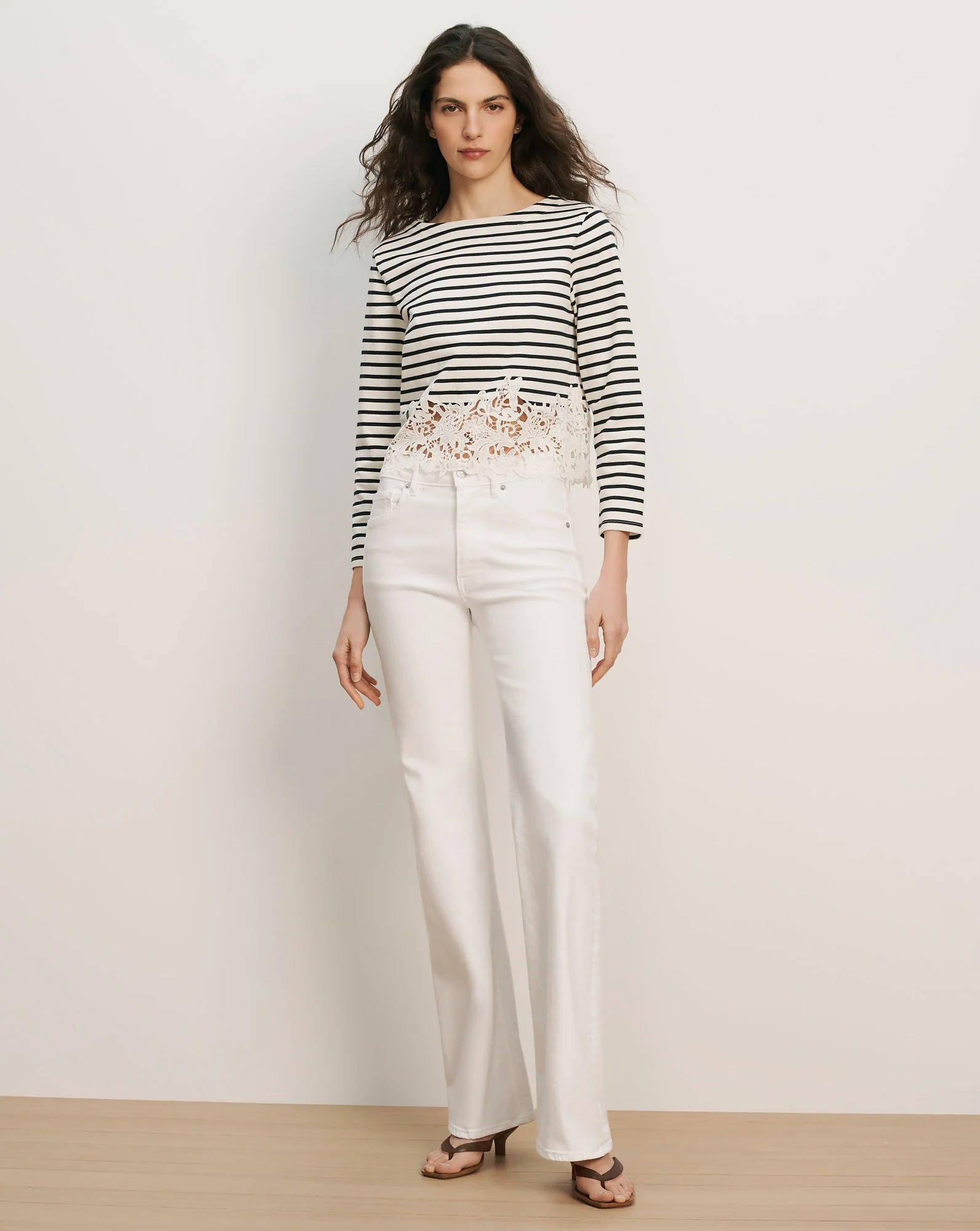 Crosbie Mid-Rise Slim Wide-Leg Jean