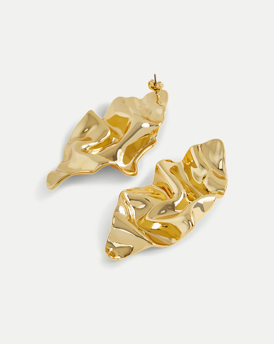 Crumpled Gold Earrings - Image 3