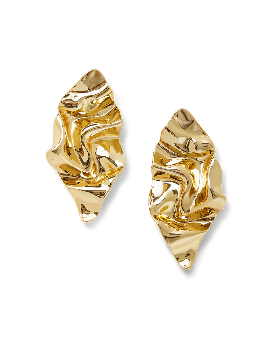 Crumpled Gold Earrings - Image 5