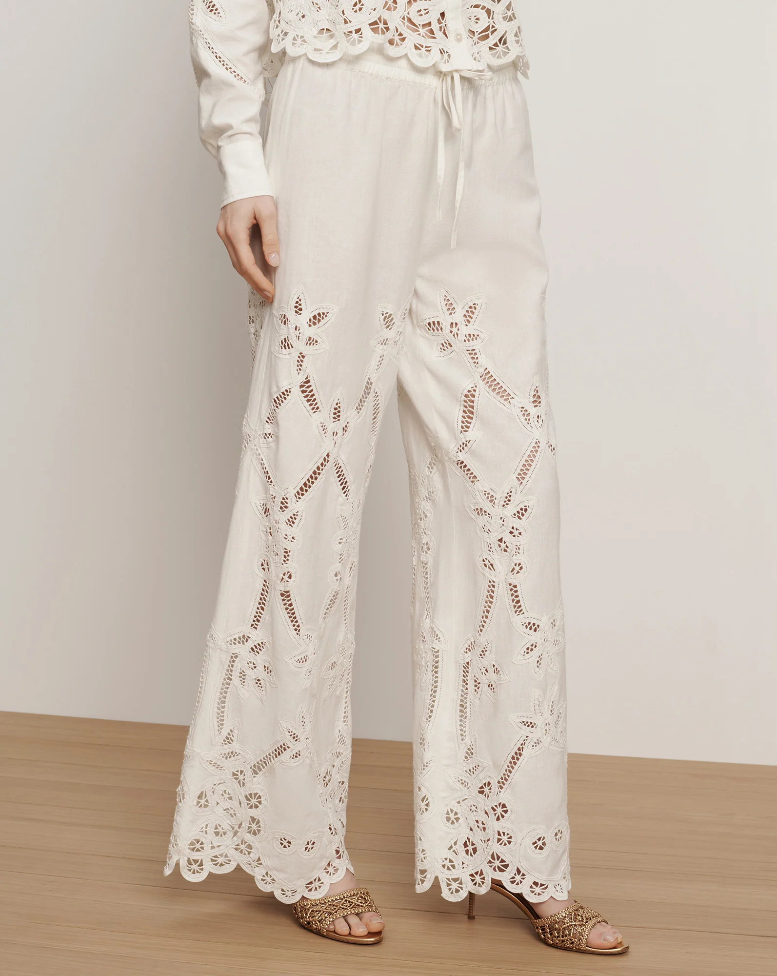 Daisy Wide-Leg Eyelet Pant - Image 2