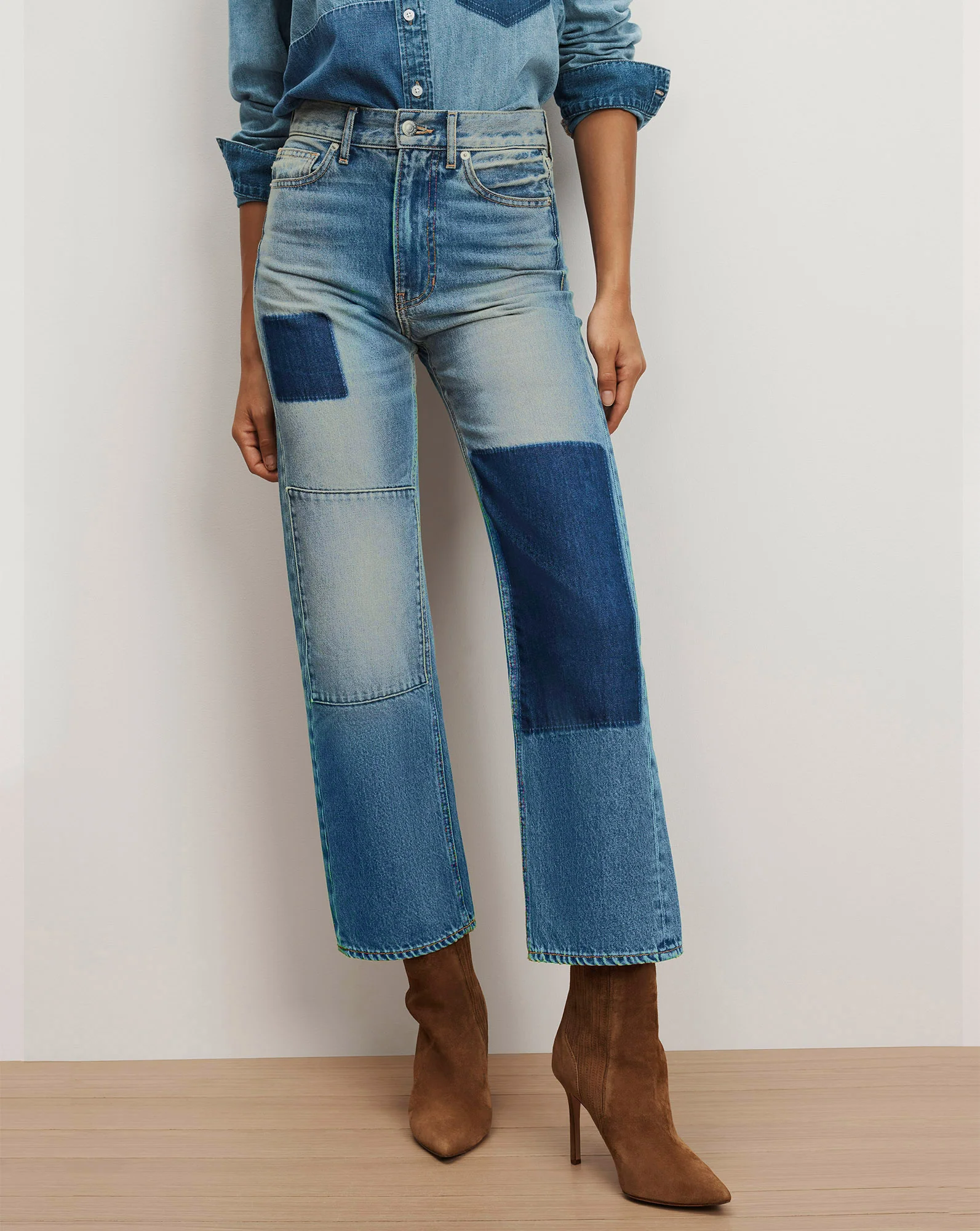 Dylan Patchwork Straight-Leg Jean - Image 2
