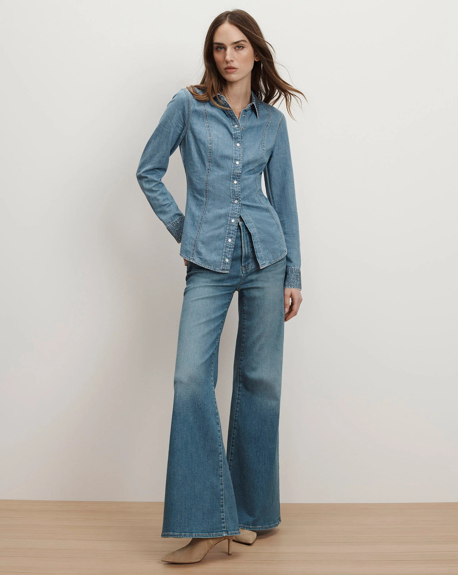 Eddie Embellished Chambray Shirt - Image 2