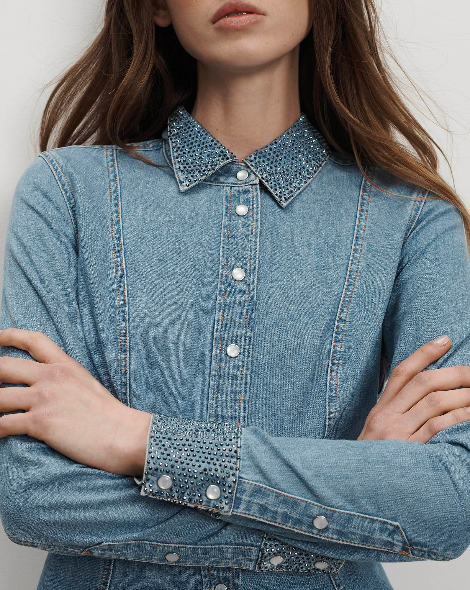 Eddie Embellished Chambray Shirt - Image 5