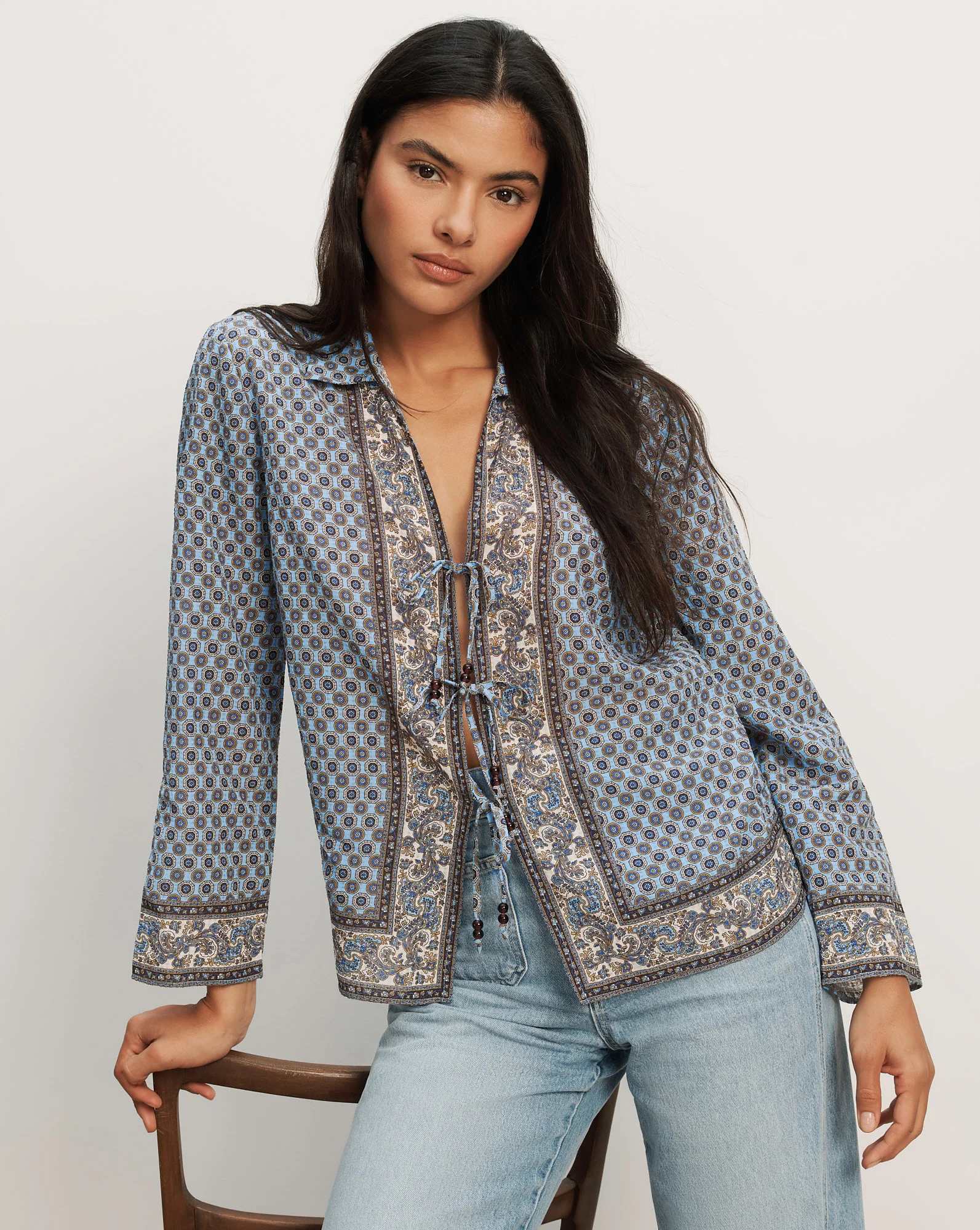 Eva Scarf-Print Blouse