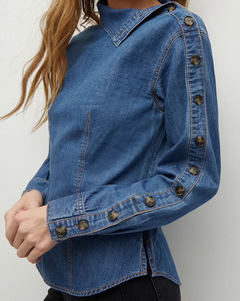 Fauri Asymmetrical Denim Shirt - Image 3