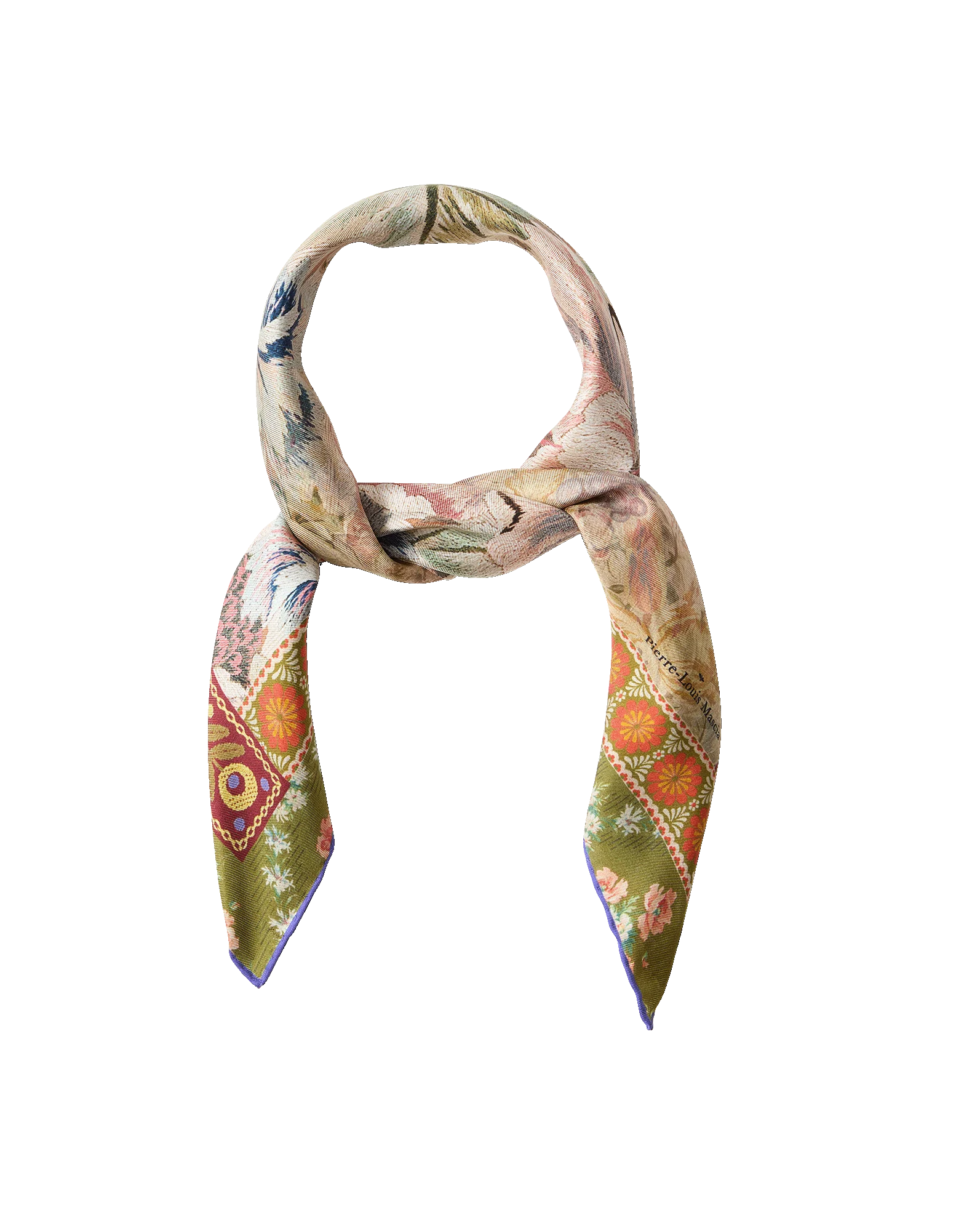 Floral Bandana Silk Scarf - Image 4