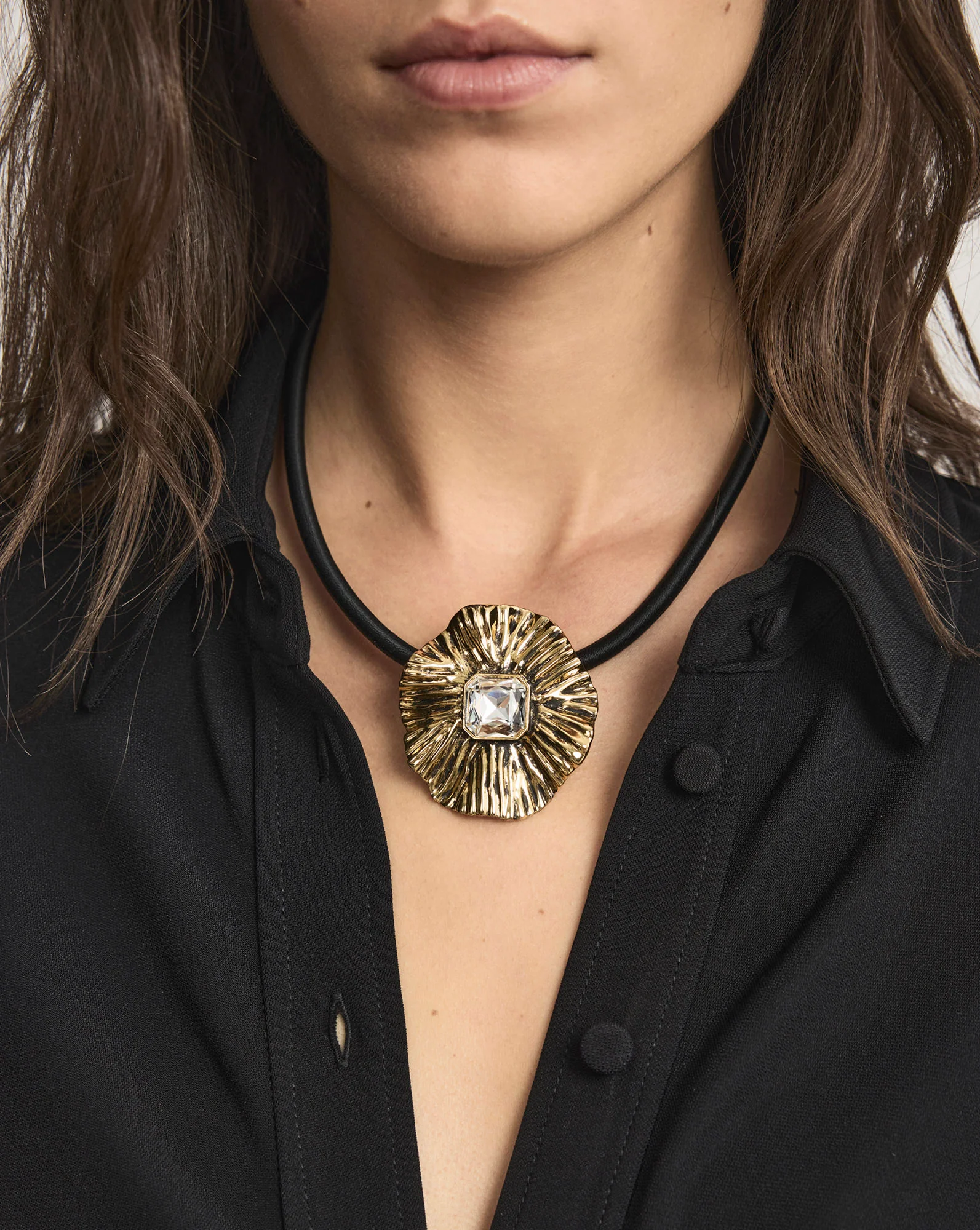 Floral Pendant Cord Necklace - Image 2