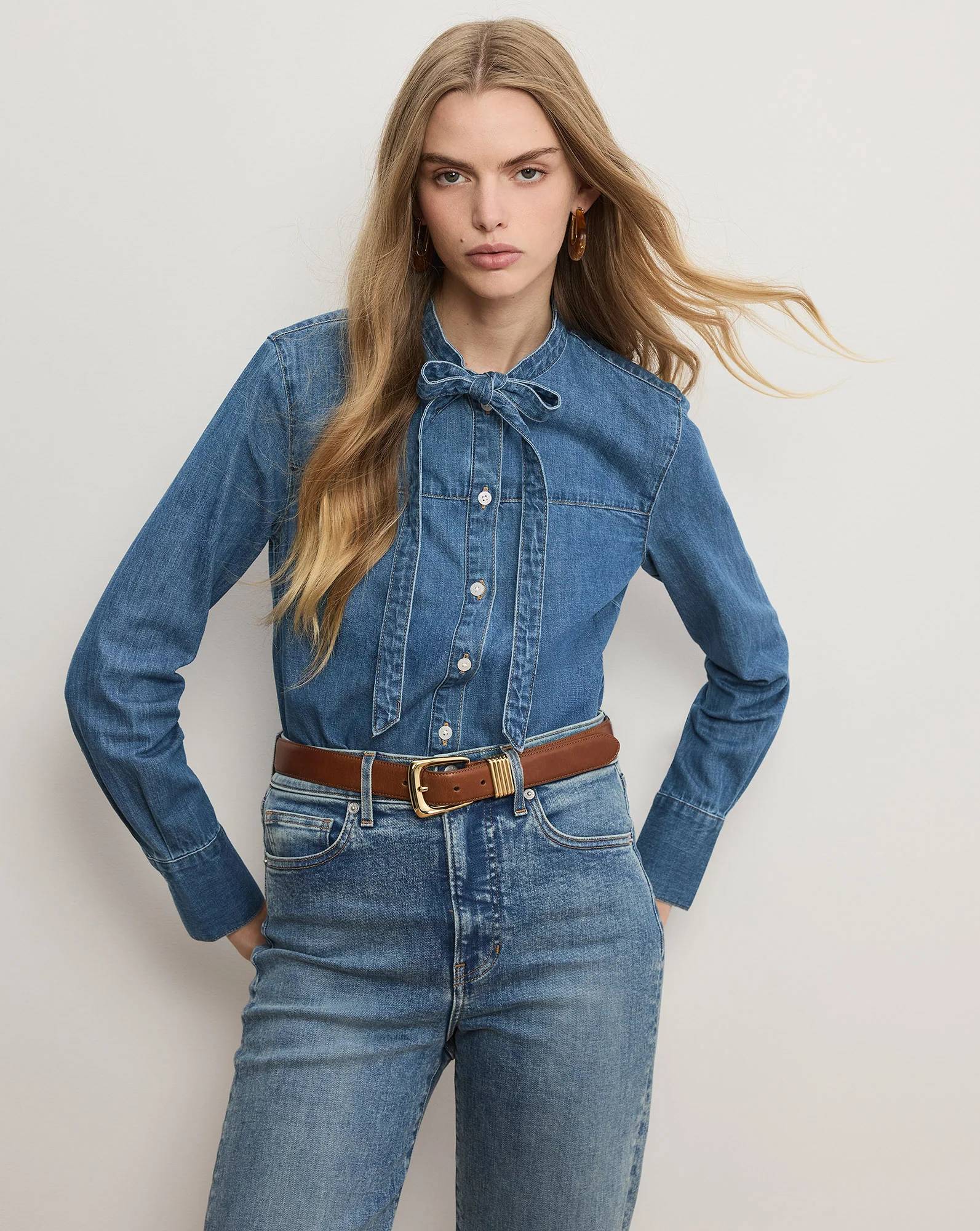 Gabby Denim Button-Down Shirt