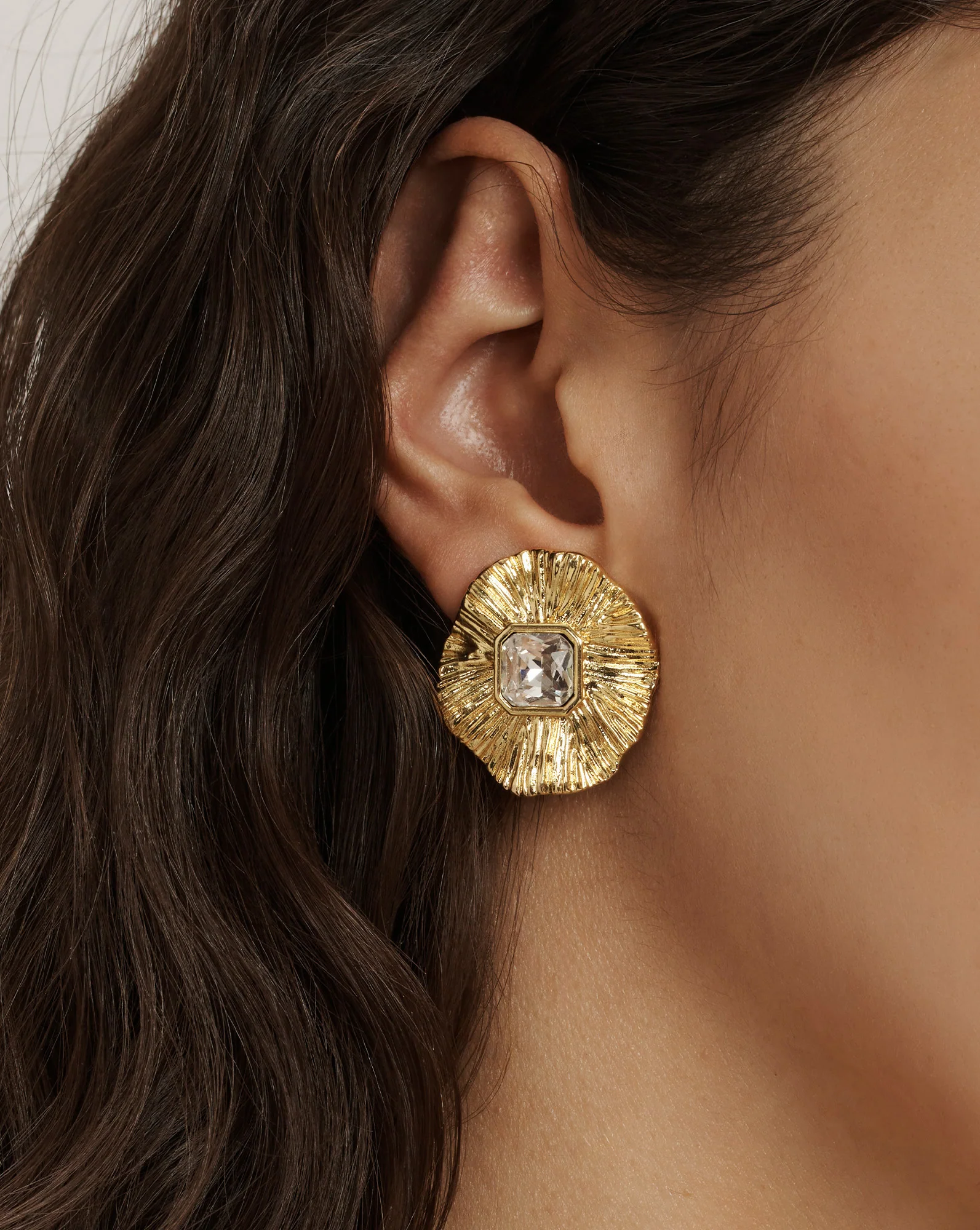 Gold Floral Earring - Image 2