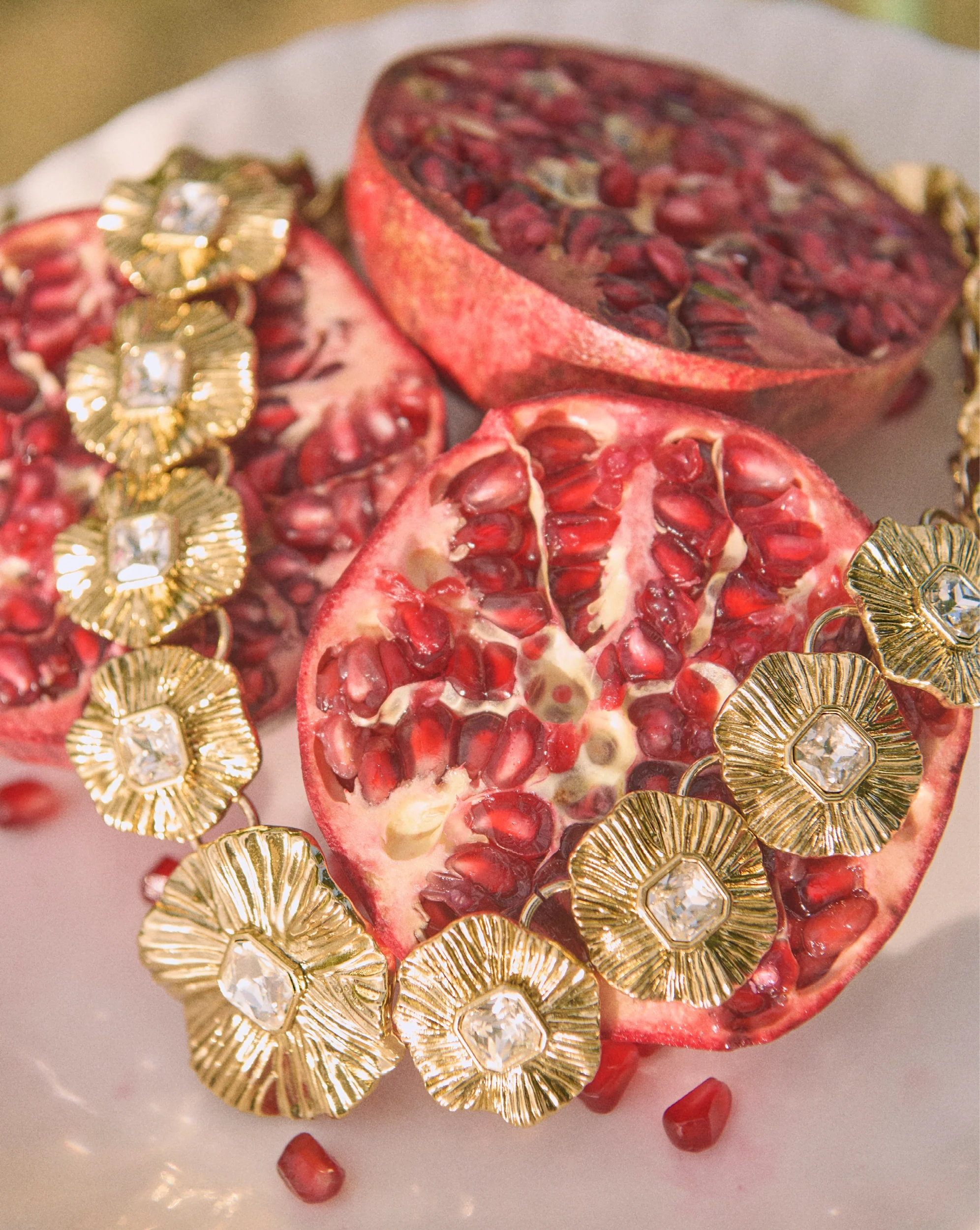 Gold Floral Statement Necklace - Image 7