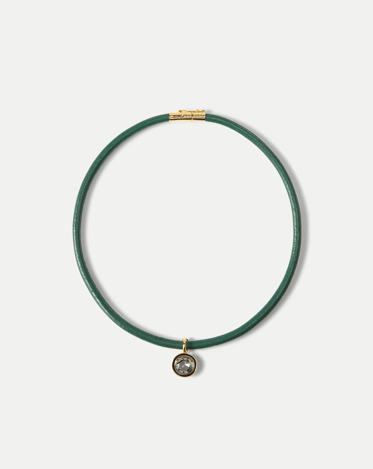 Green Leather Pendant Necklace