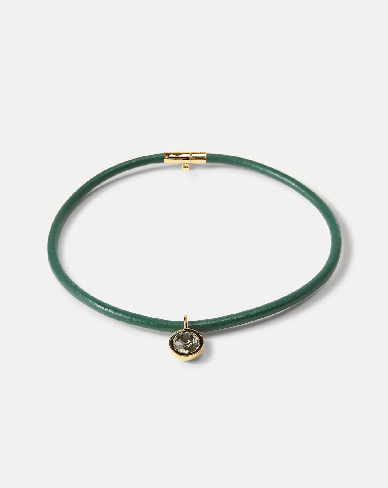 Green Leather Pendant Necklace - Image 2