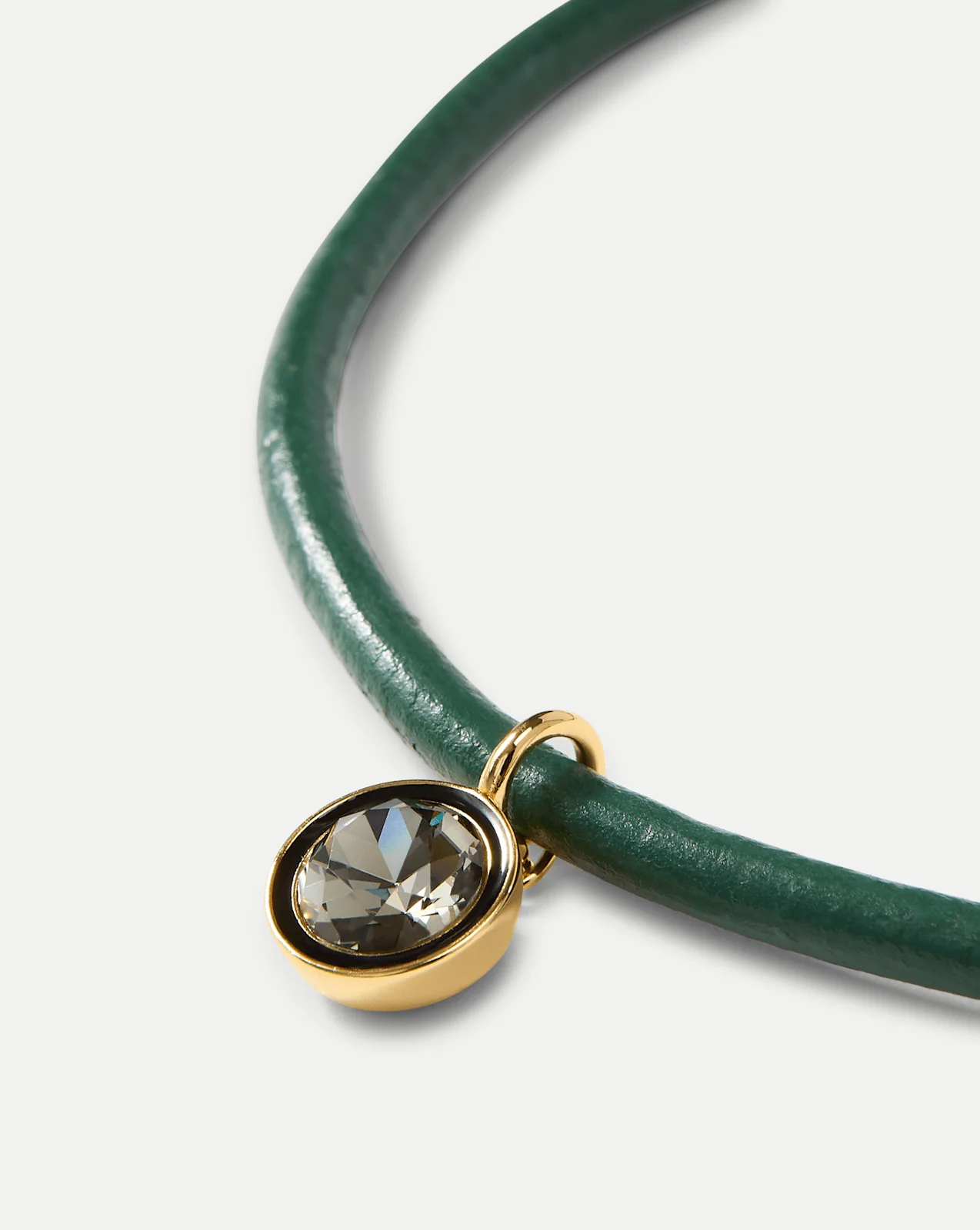Green Leather Pendant Necklace - Image 3