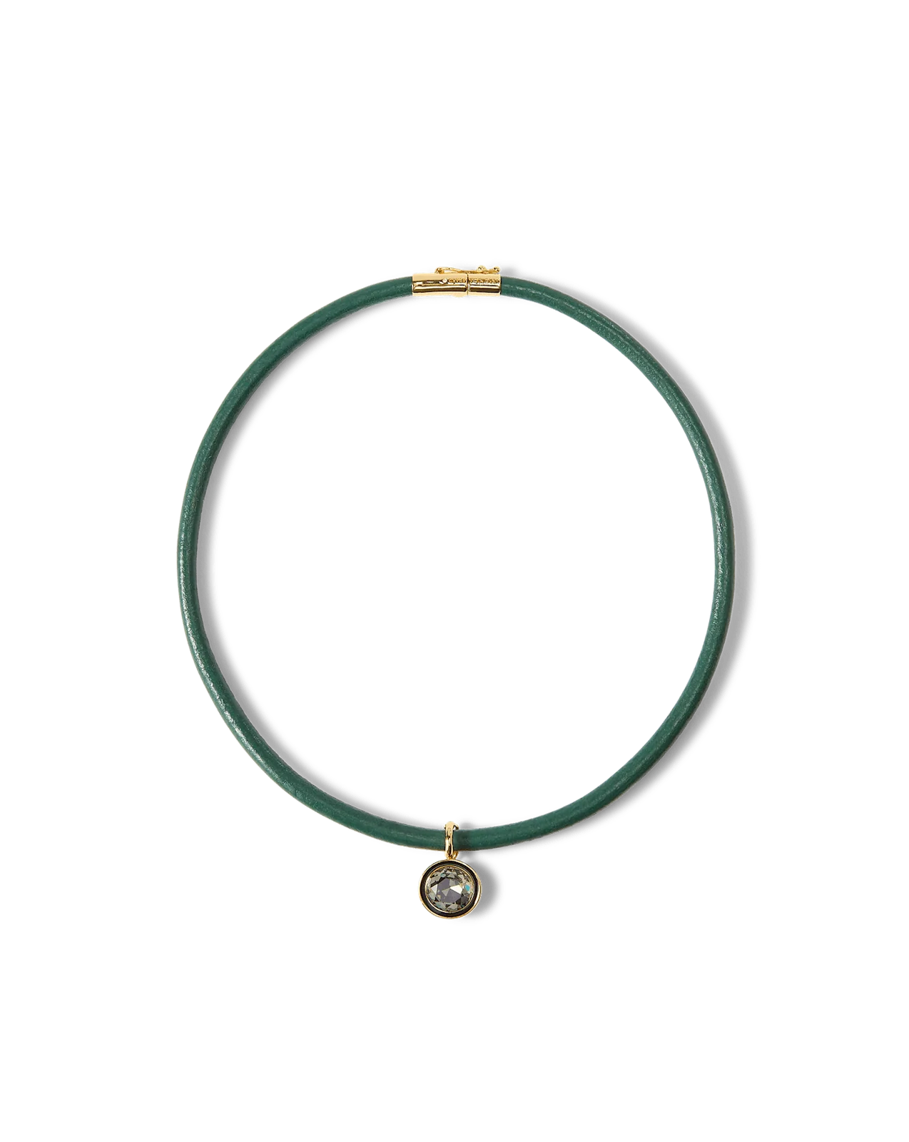 Green Leather Pendant Necklace - Image 5