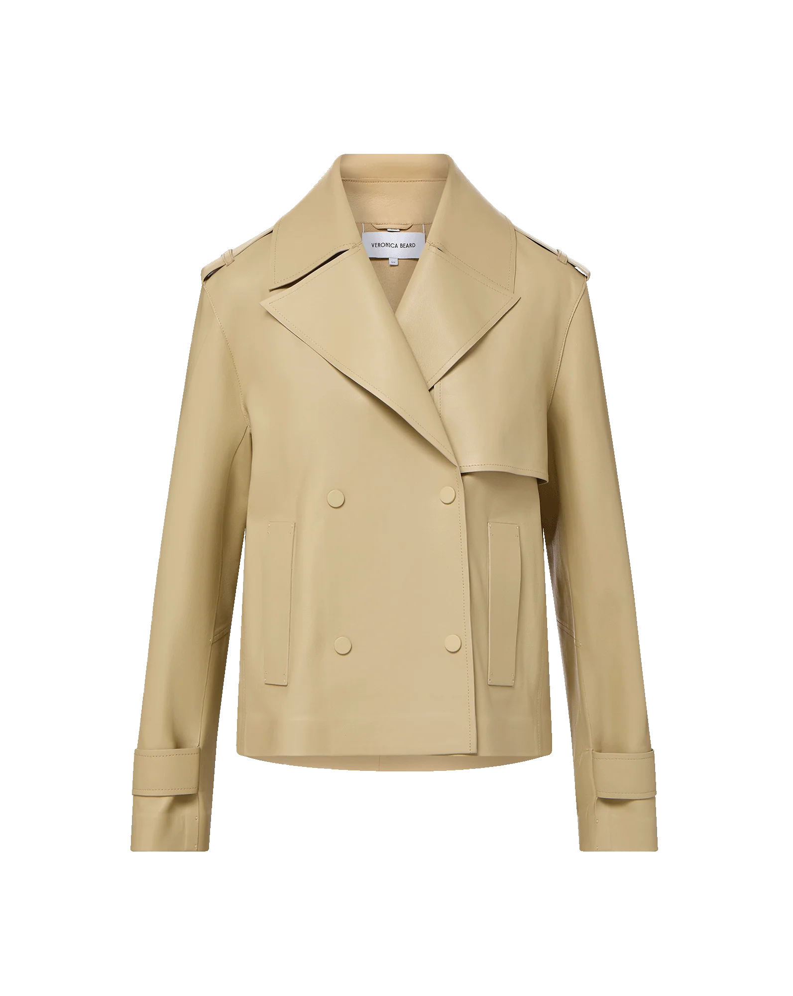 Heathcliff Cropped Leather Trench Coat - Image 7