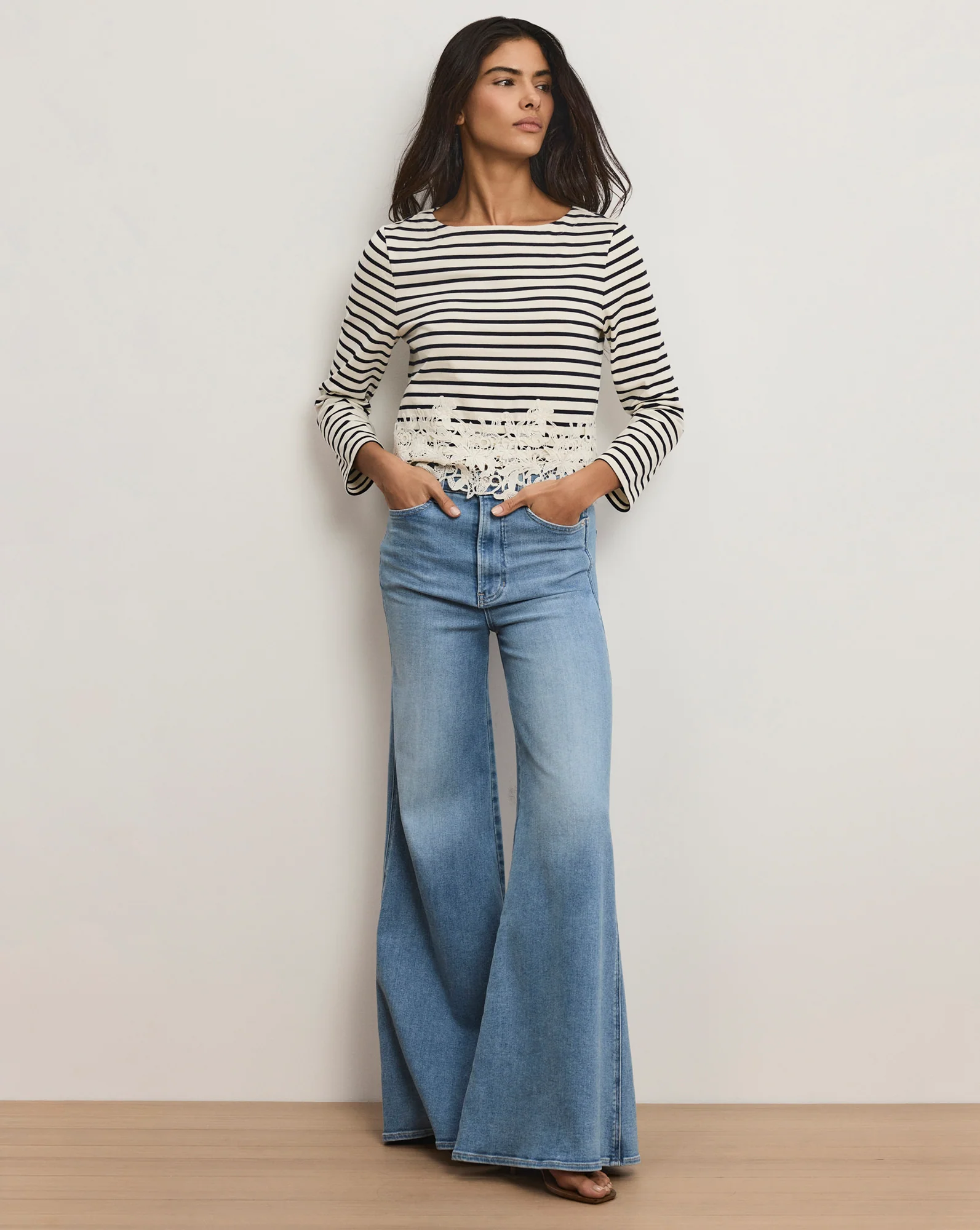 Hovey Striped Lace T-Shirt - Image 2