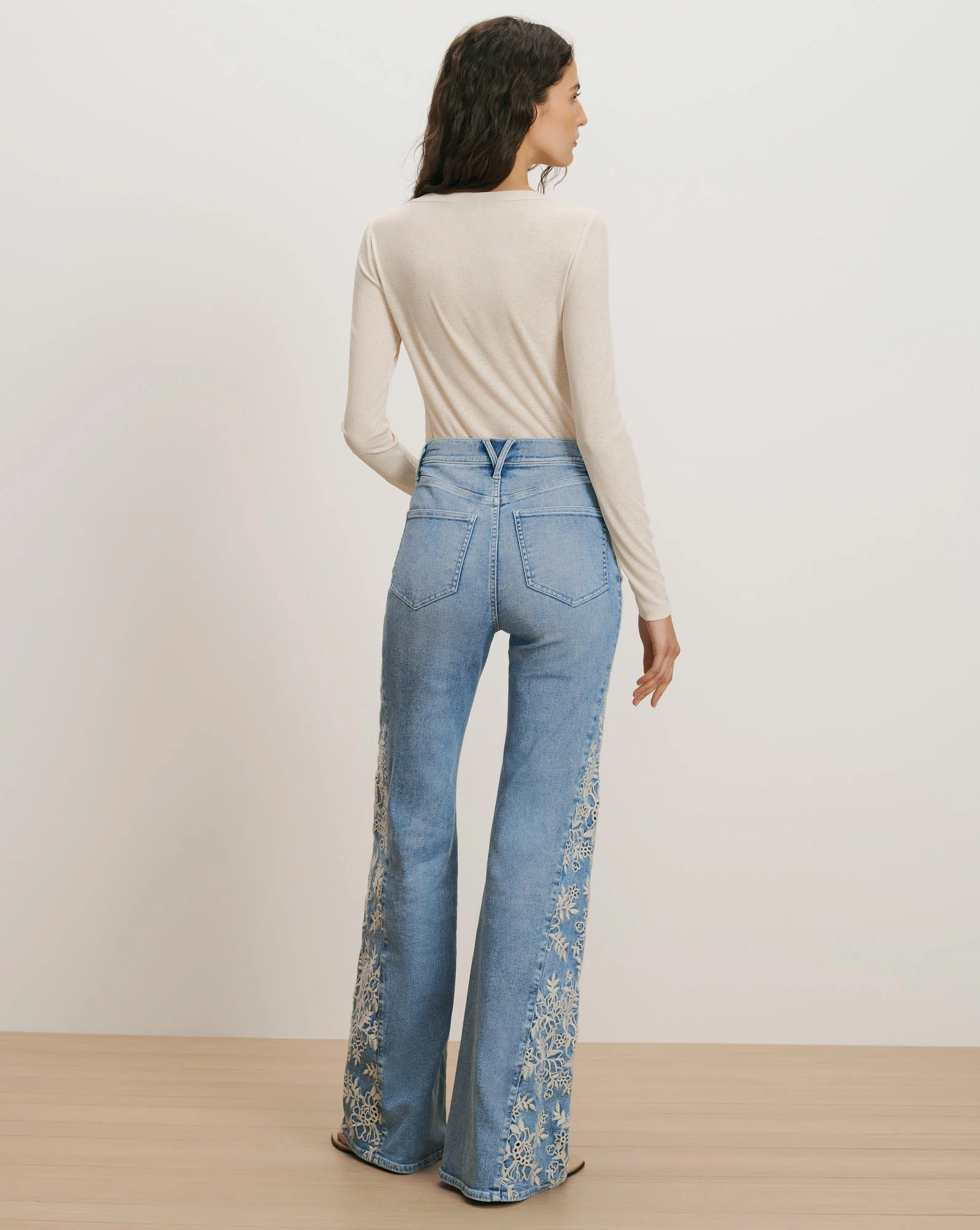 Joplin Embroidered Flare Jean - Image 5