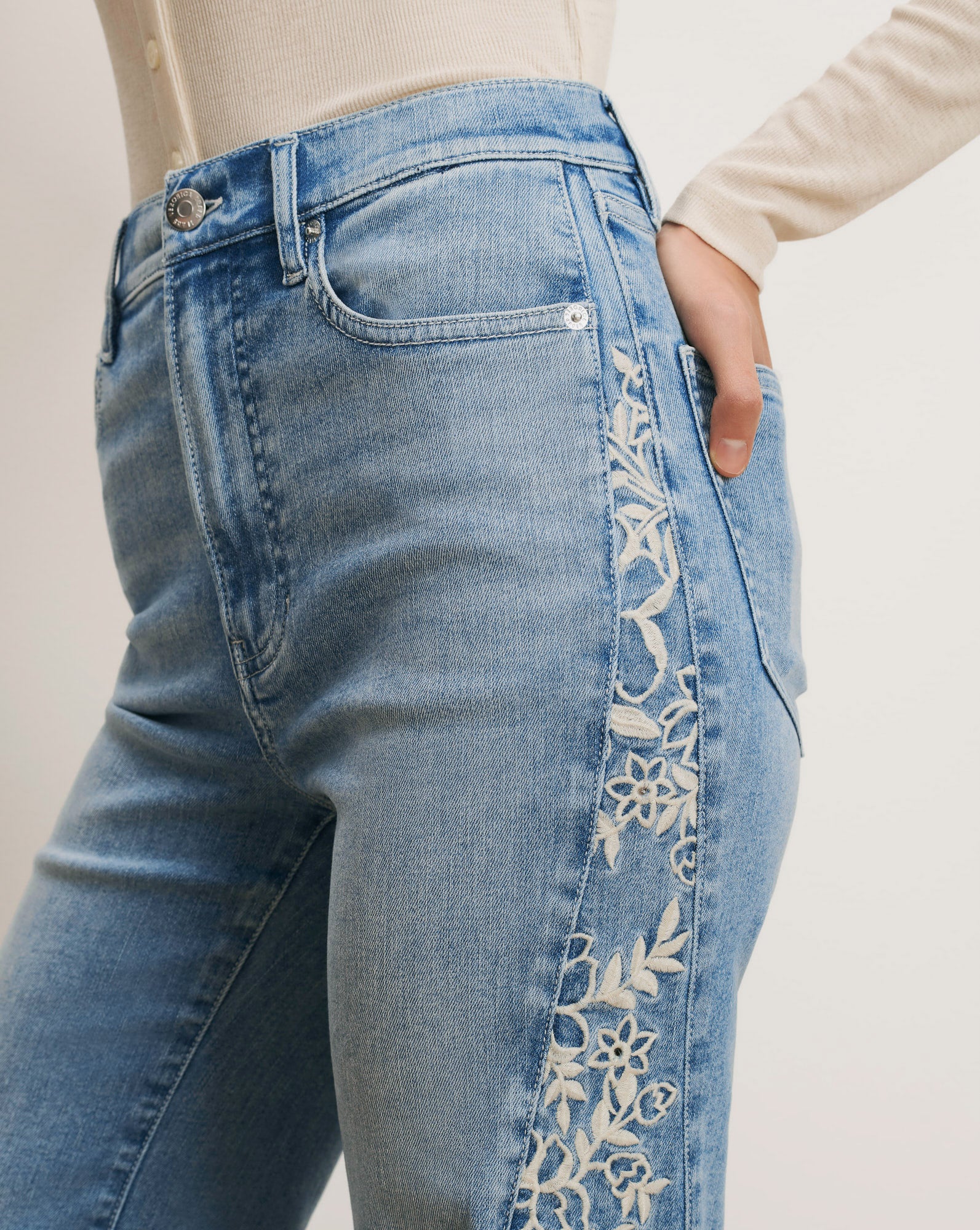 Joplin Embroidered Flare Jean - Image 6