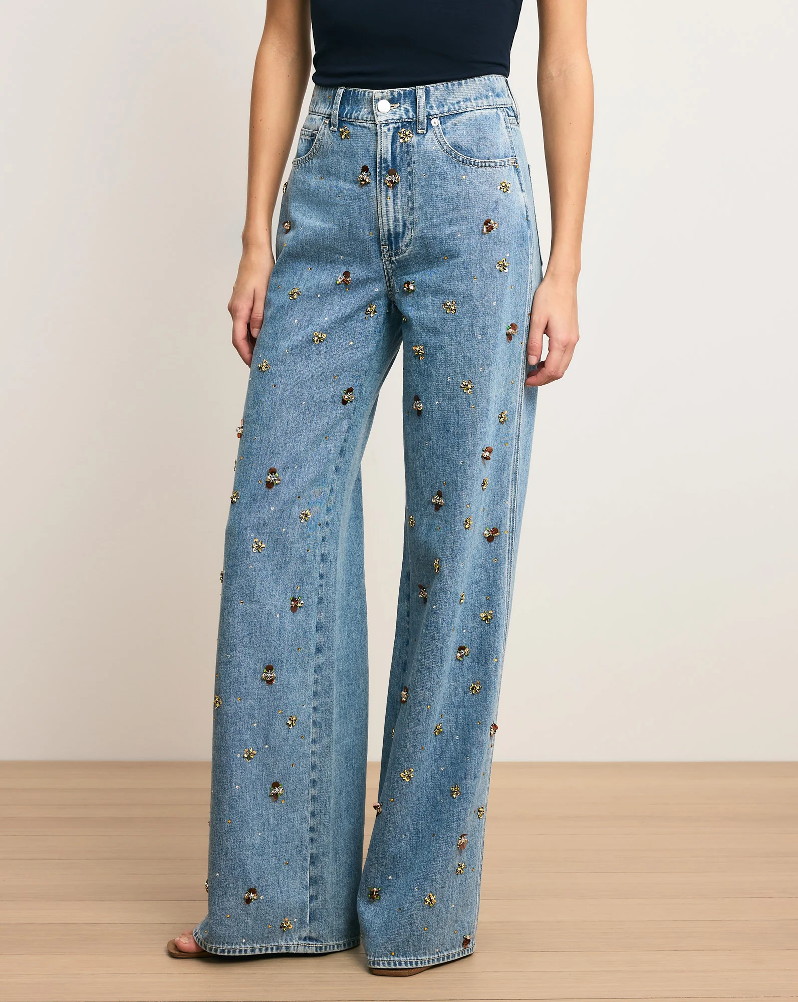 Kasey Embellished Wide-Leg Jean - Image 2