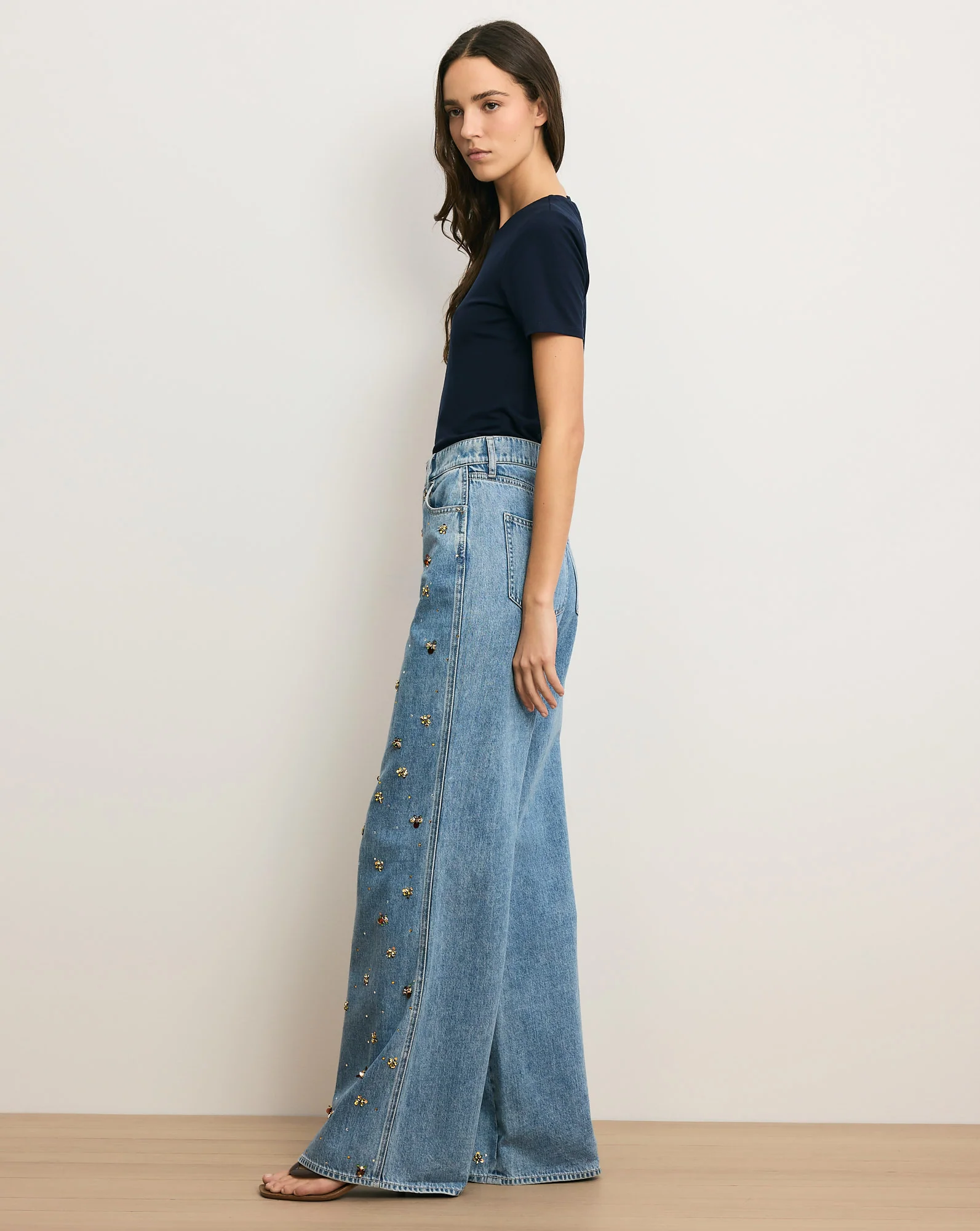 Kasey Embellished Wide-Leg Jean - Image 4