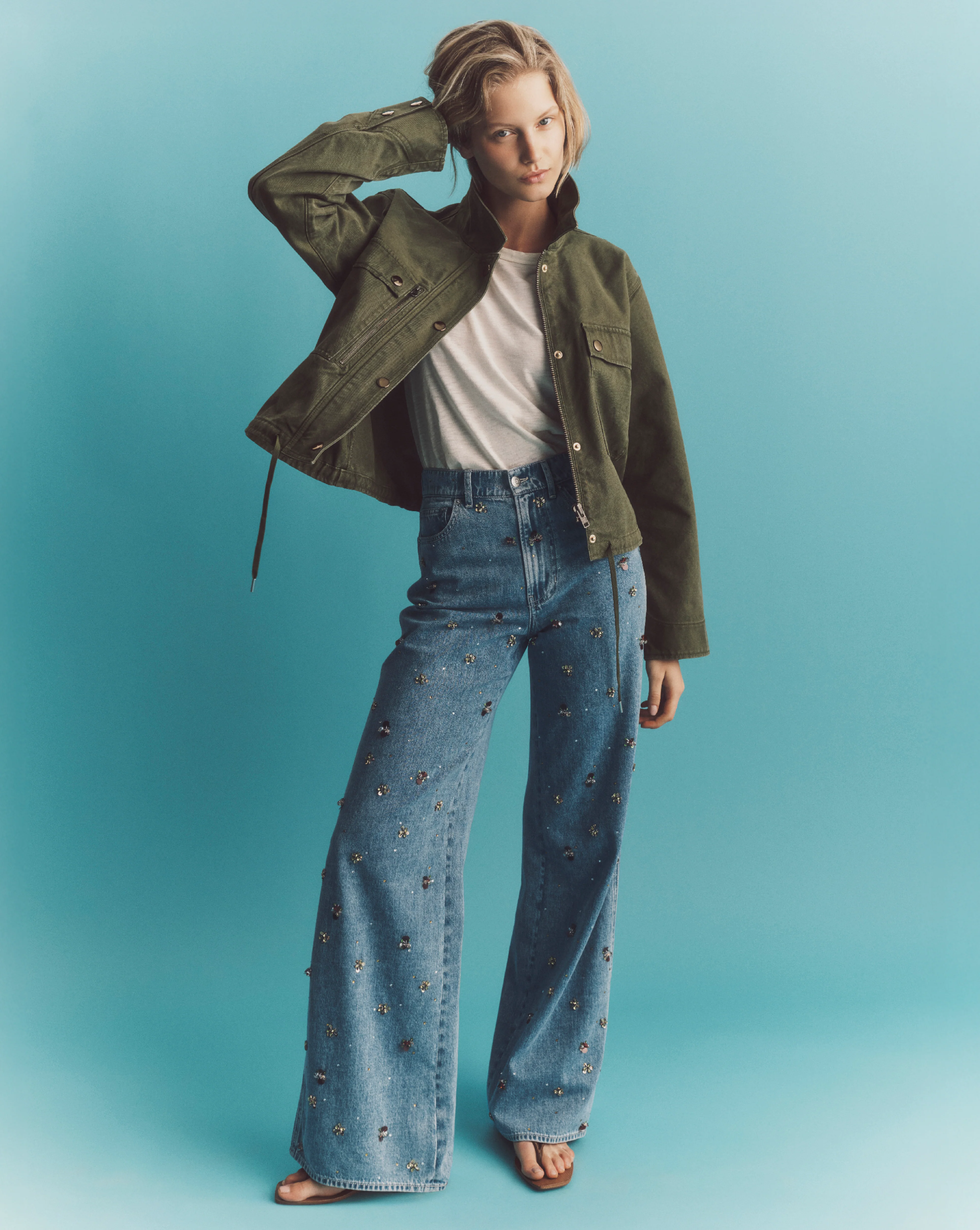 Kasey Embellished Wide-Leg Jean - Image 7