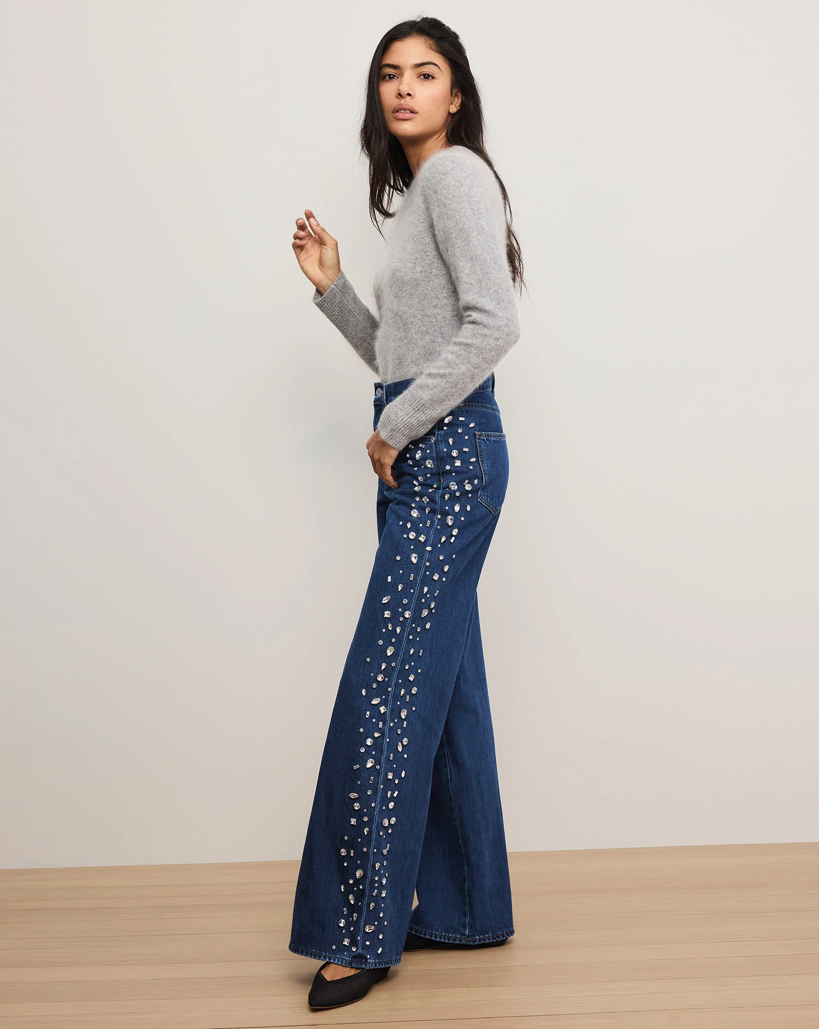 Kasey Embellished Wide-Leg Jean - Image 3