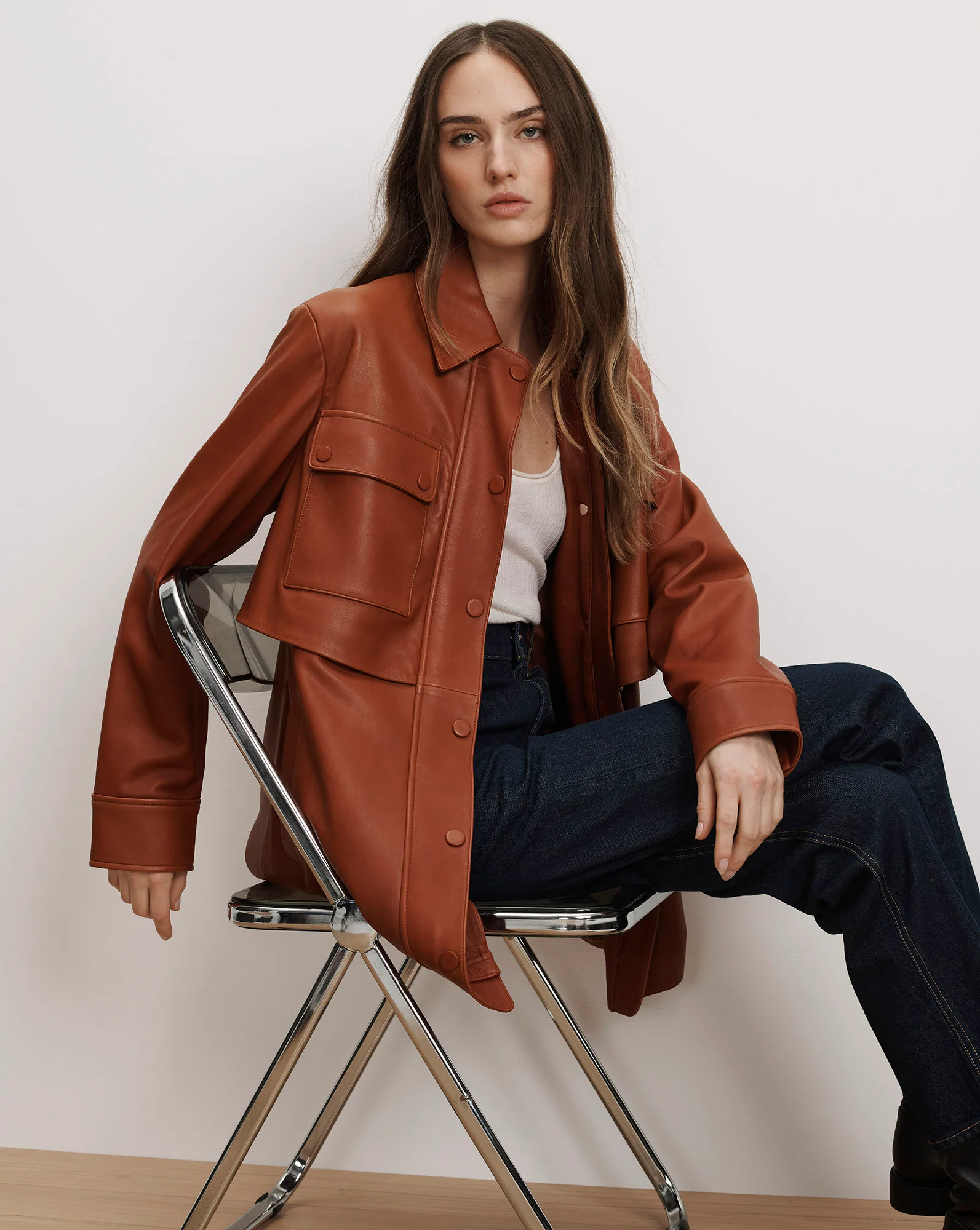 Liora Leather Utility Dickey Coat - Image 2