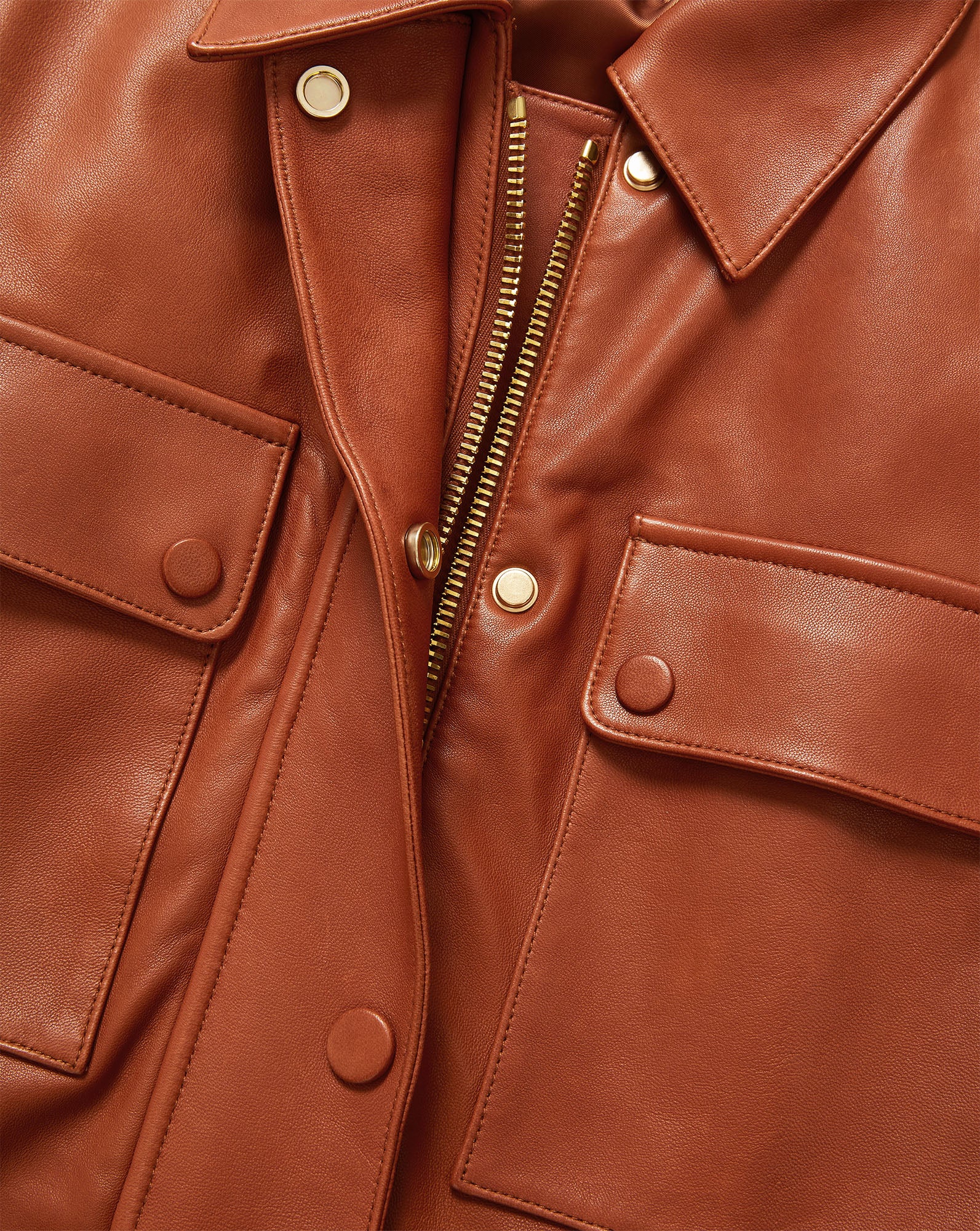 Liora Leather Utility Dickey Coat - Image 4