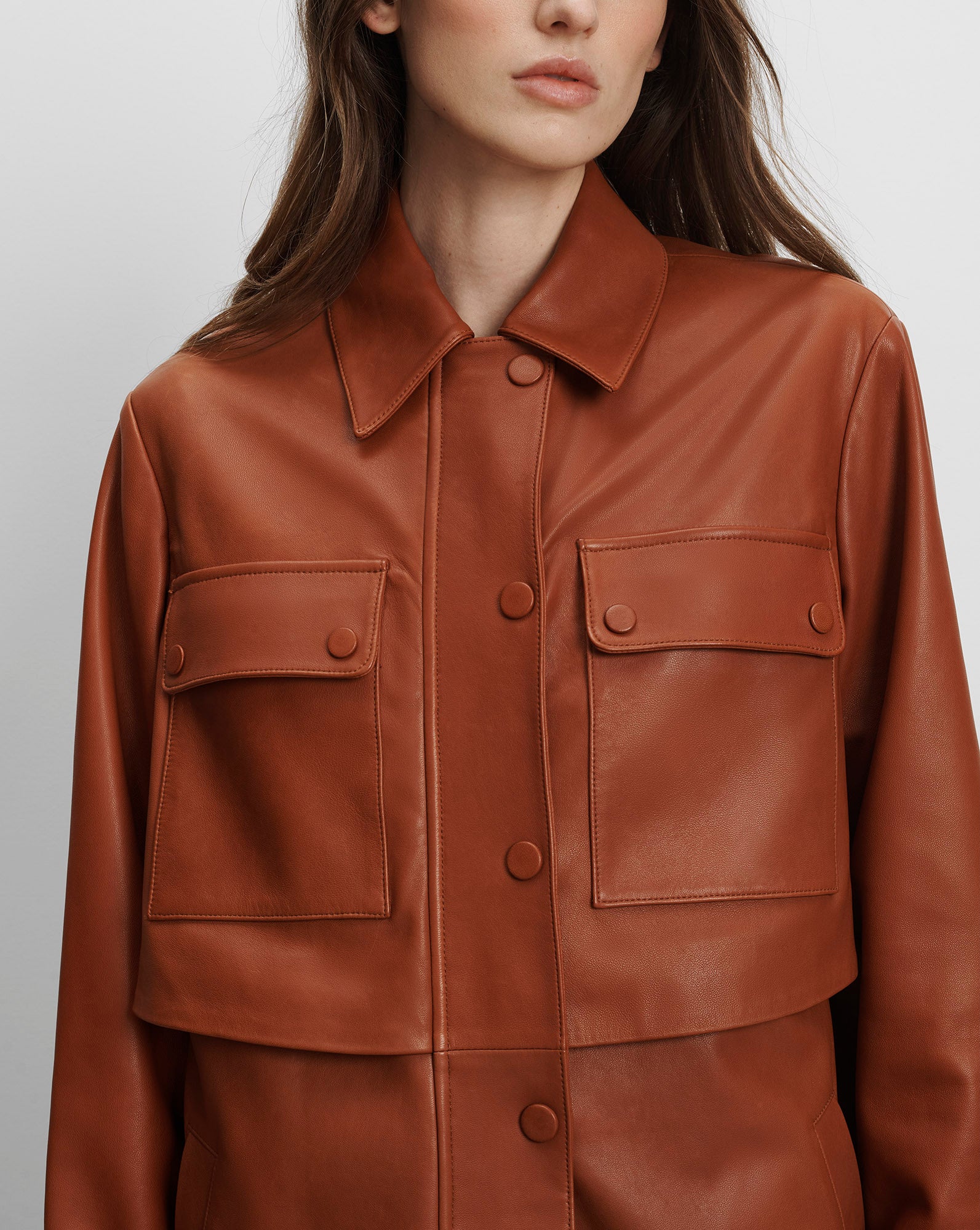 Liora Leather Utility Dickey Coat - Image 6
