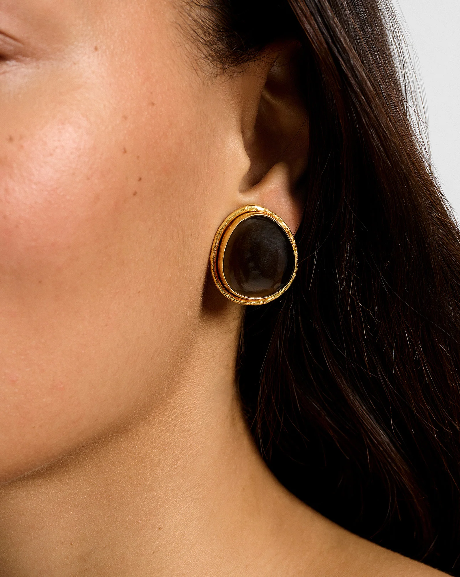 Macaroon Smoky Quartz Earring - Image 2