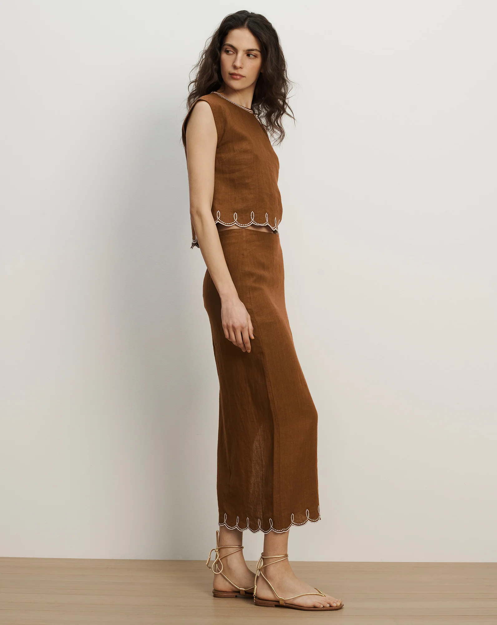 Malou Linen Midi Skirt - Image 3