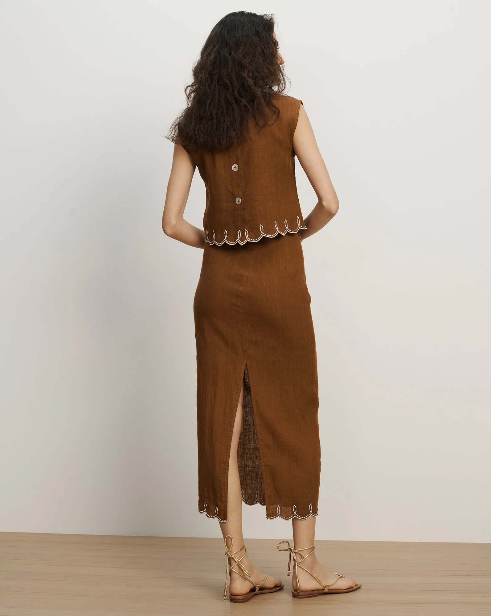 Malou Linen Midi Skirt - Image 5