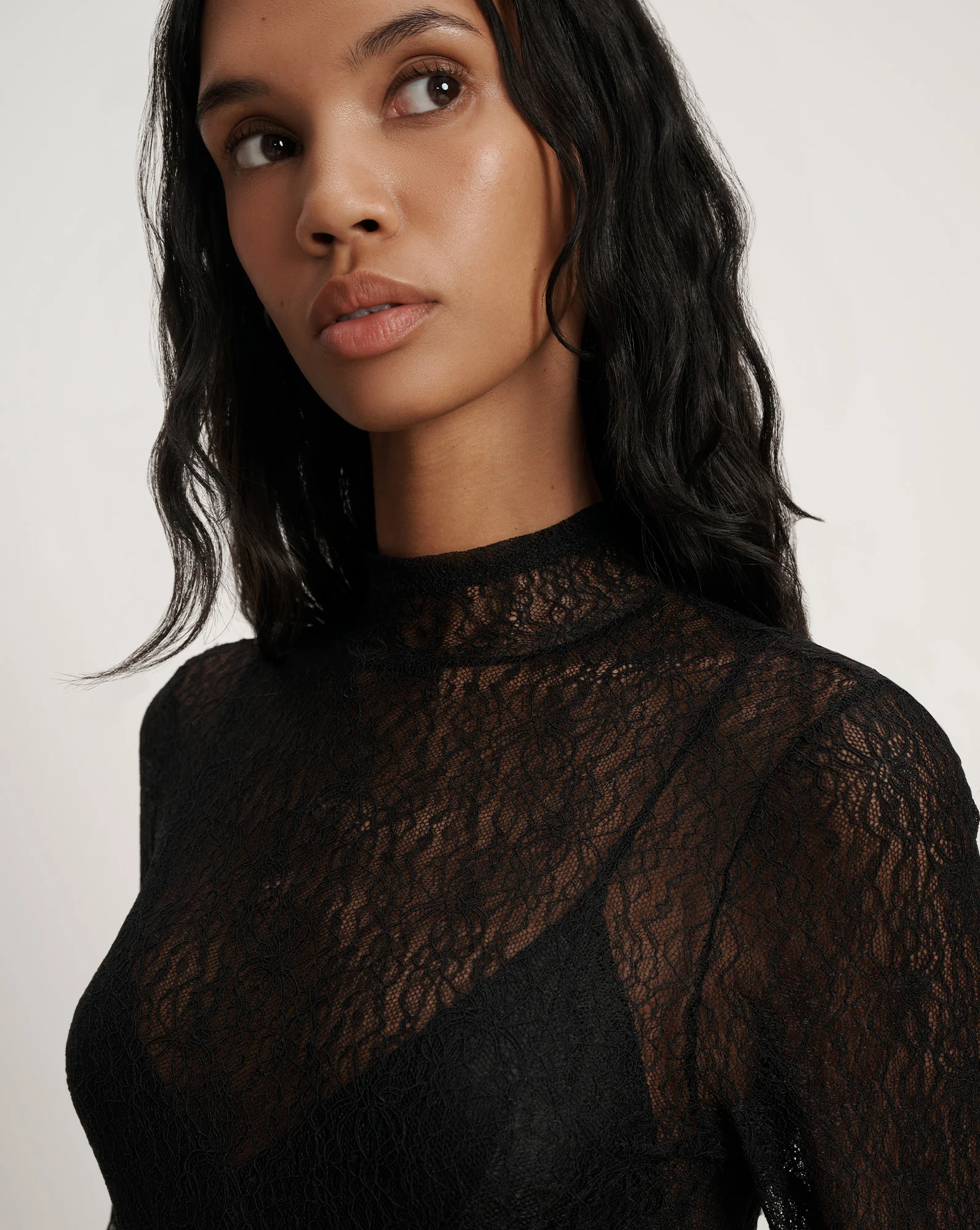 Nate Lace Mock-Neck Top - Image 3