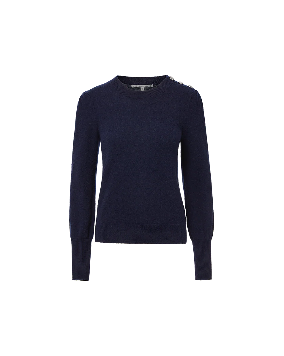 Nelia Cashmere Pullover | Button Accent - Image 5