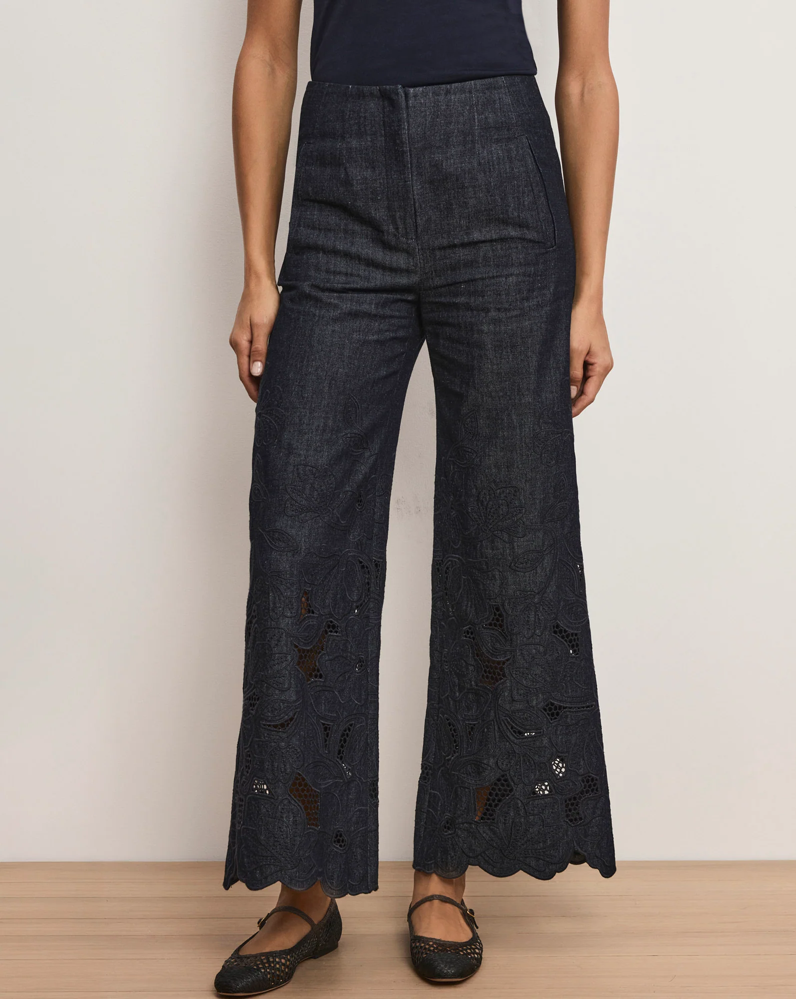 Osborne Wide-Leg Eyelet Pant - Image 2