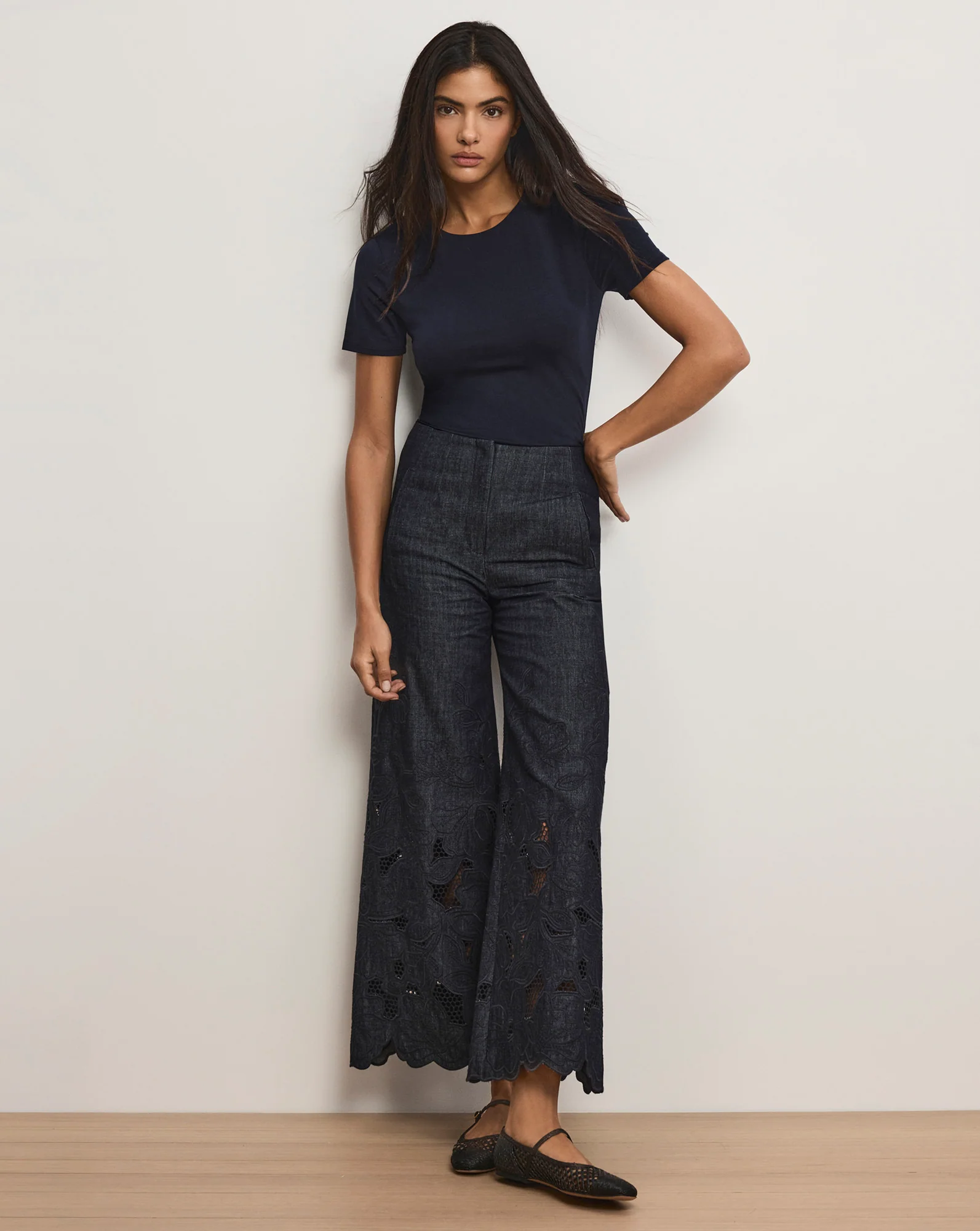 Osborne Wide-Leg Eyelet Pant - Image 4
