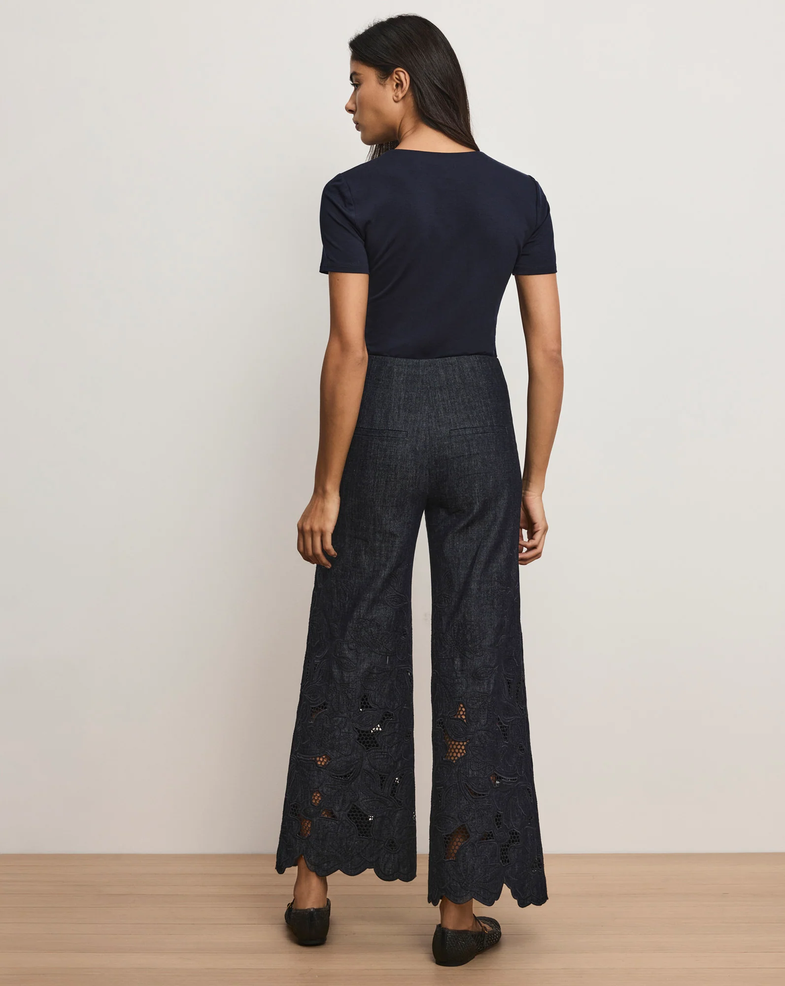 Osborne Wide-Leg Eyelet Pant - Image 6