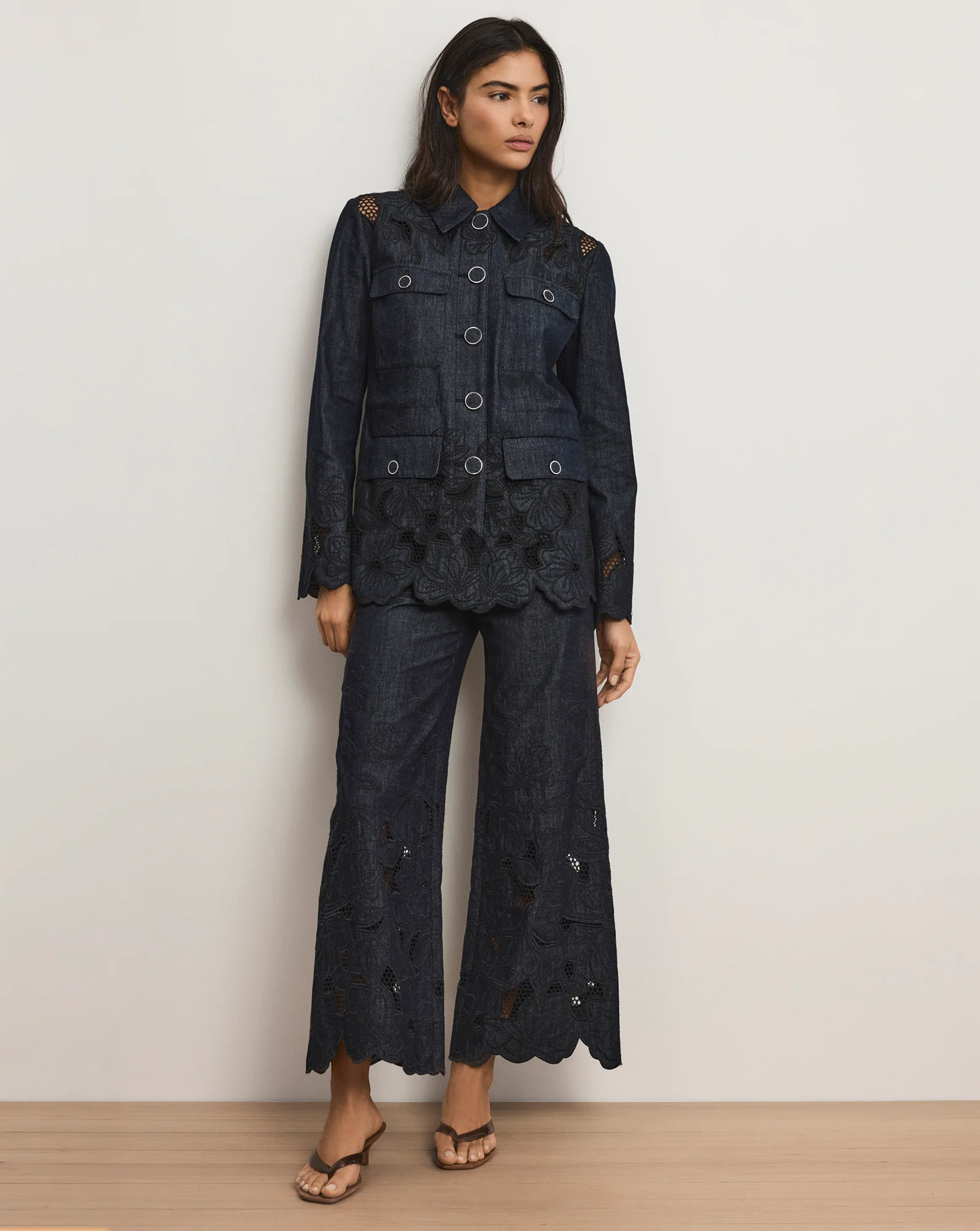 Osborne Wide-Leg Eyelet Pant - Image 7