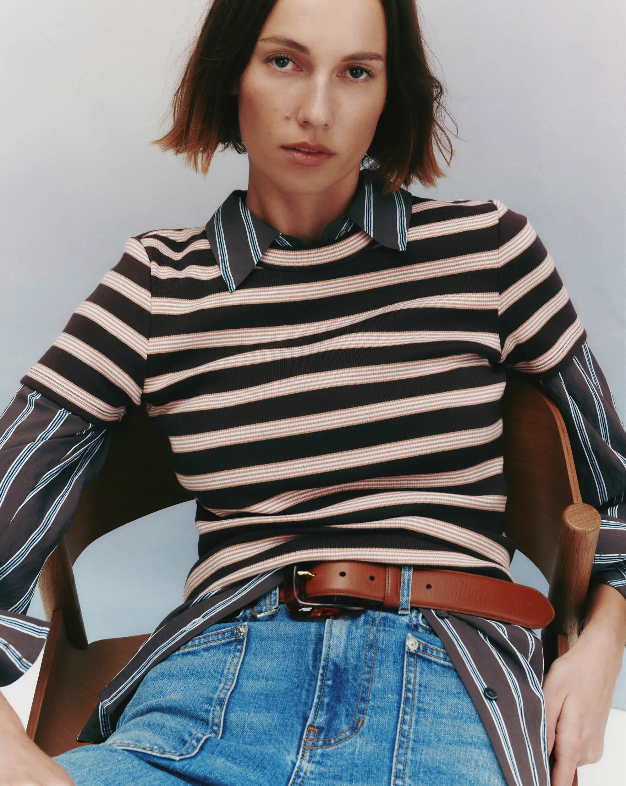 Pruitt Striped Ribbed T-Shirt - Image 5